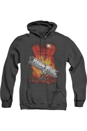Pull à capuche adulte Superman Steel Girder en gris chiné