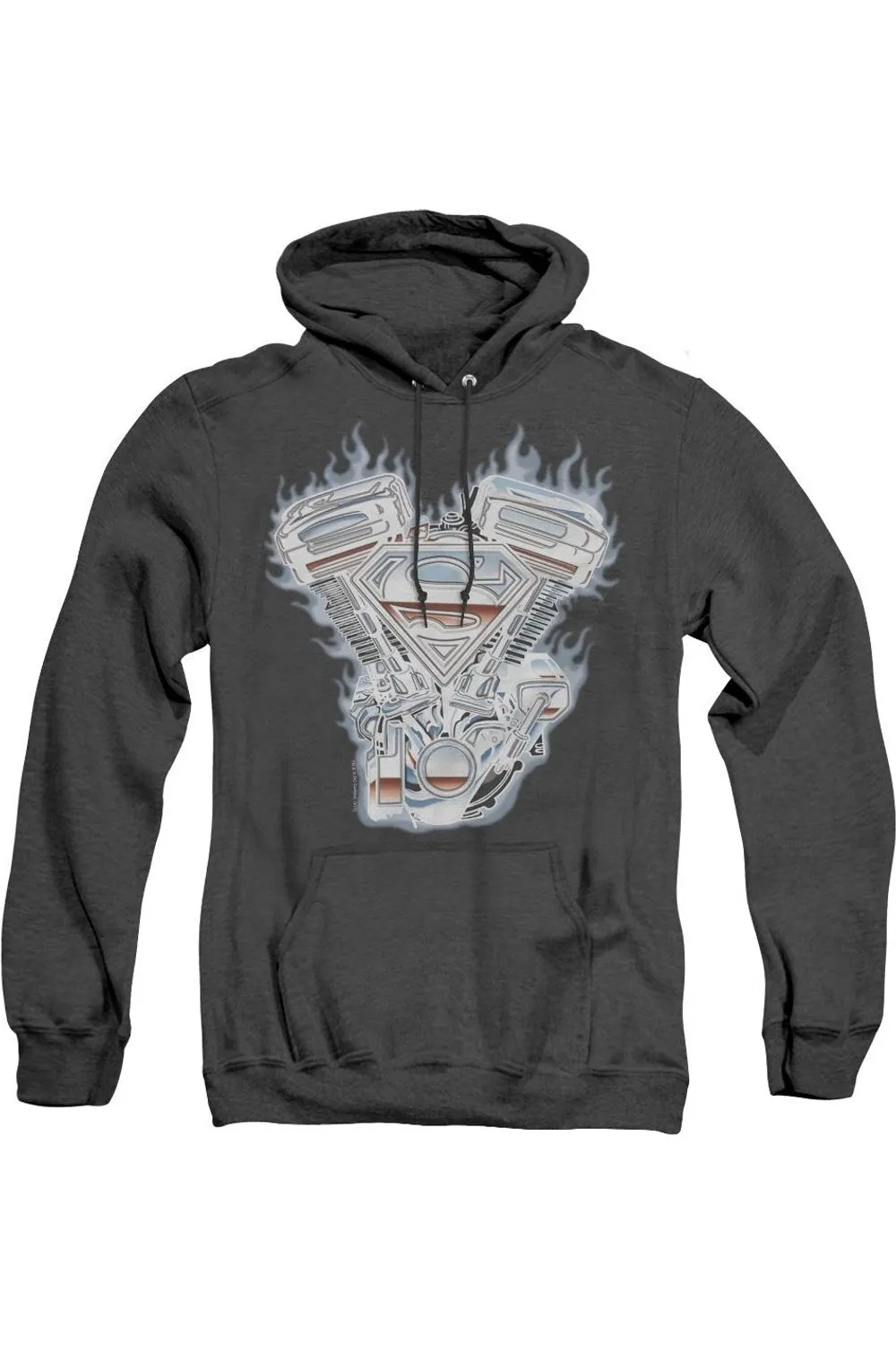 Pull à capuche adulte en molleton mélangé avec logo Superman V Twin