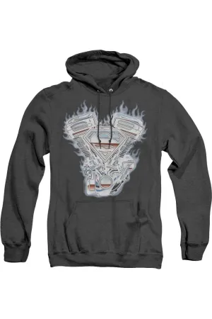Pull à capuche adulte en molleton mélangé avec logo Superman V Twin