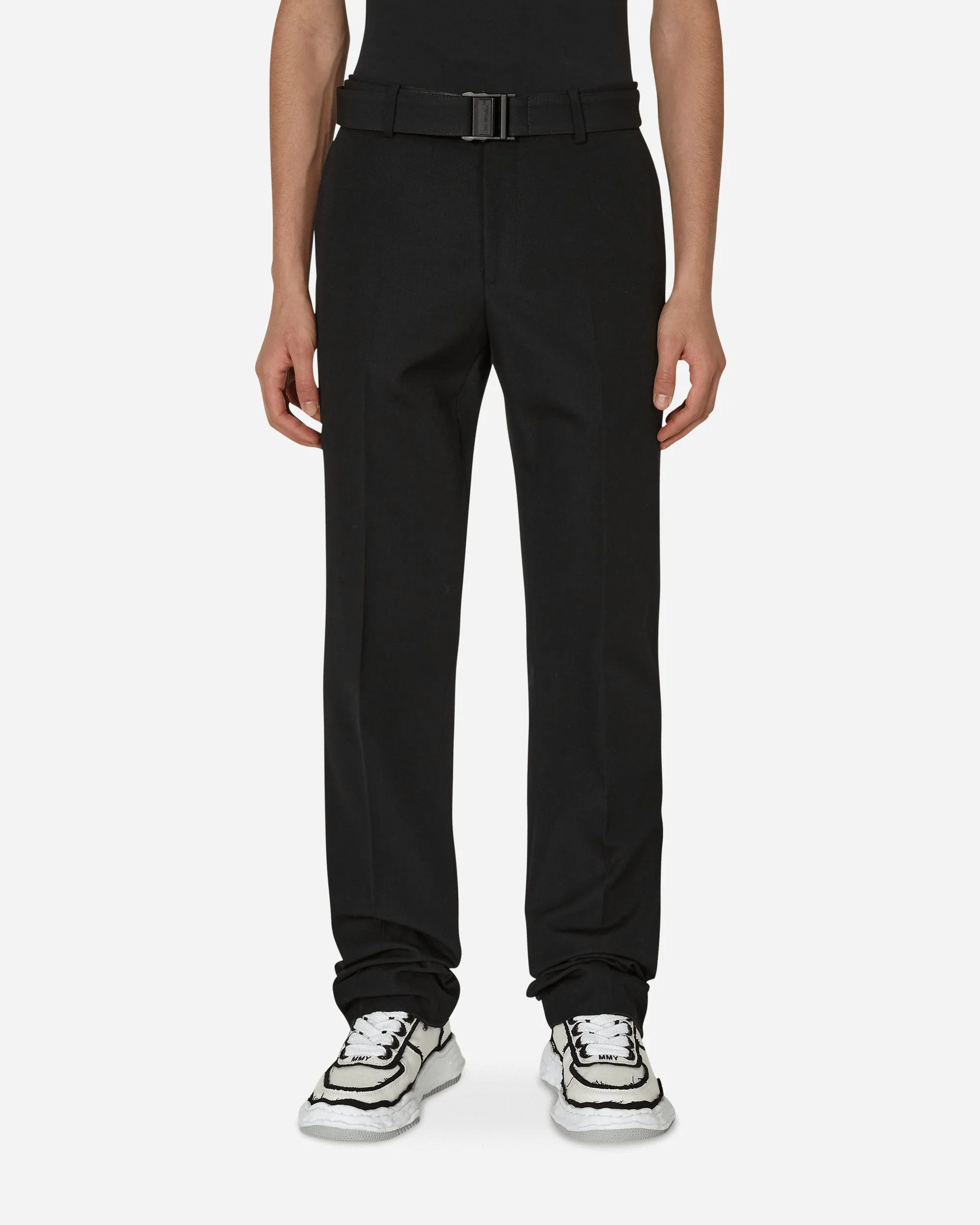 Buckle Dry Wool Slim Pants Black Formal-Fit-Fit Comfortable Fabrication