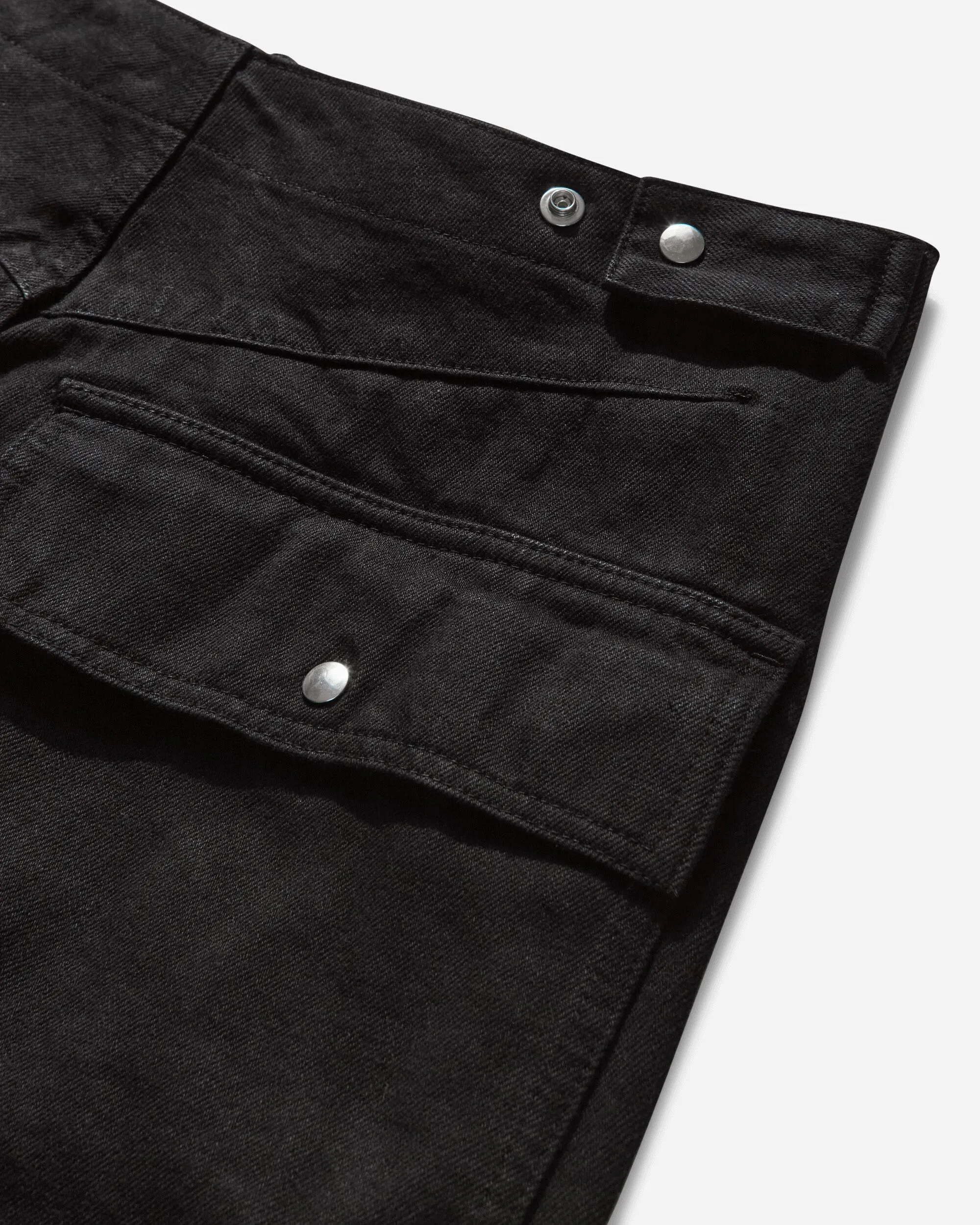 Men'S Hook Denim Trousers Black Collarless More Customizable
