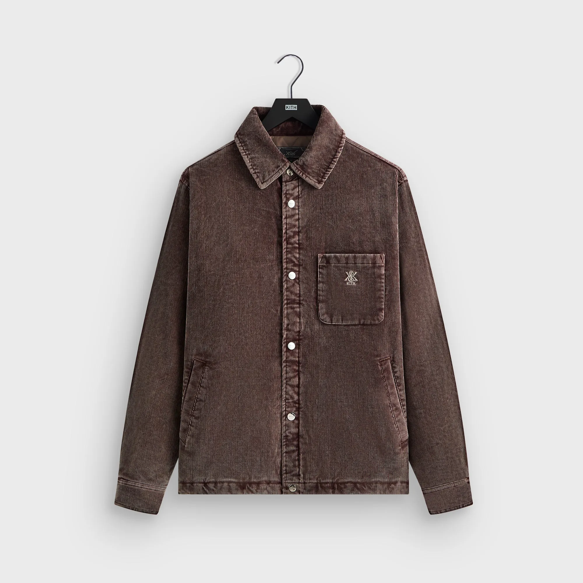 Kith Washed Corduroy Brixton Puffed Shirt Jacket - Saddle Comfortable With Different Sock Mixing And Matching Ways