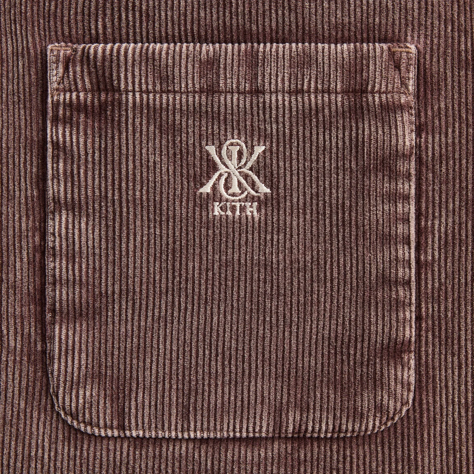 Low Permeability Kith Washed Corduroy Brixton Puffed Shirt Jacket - Saddle