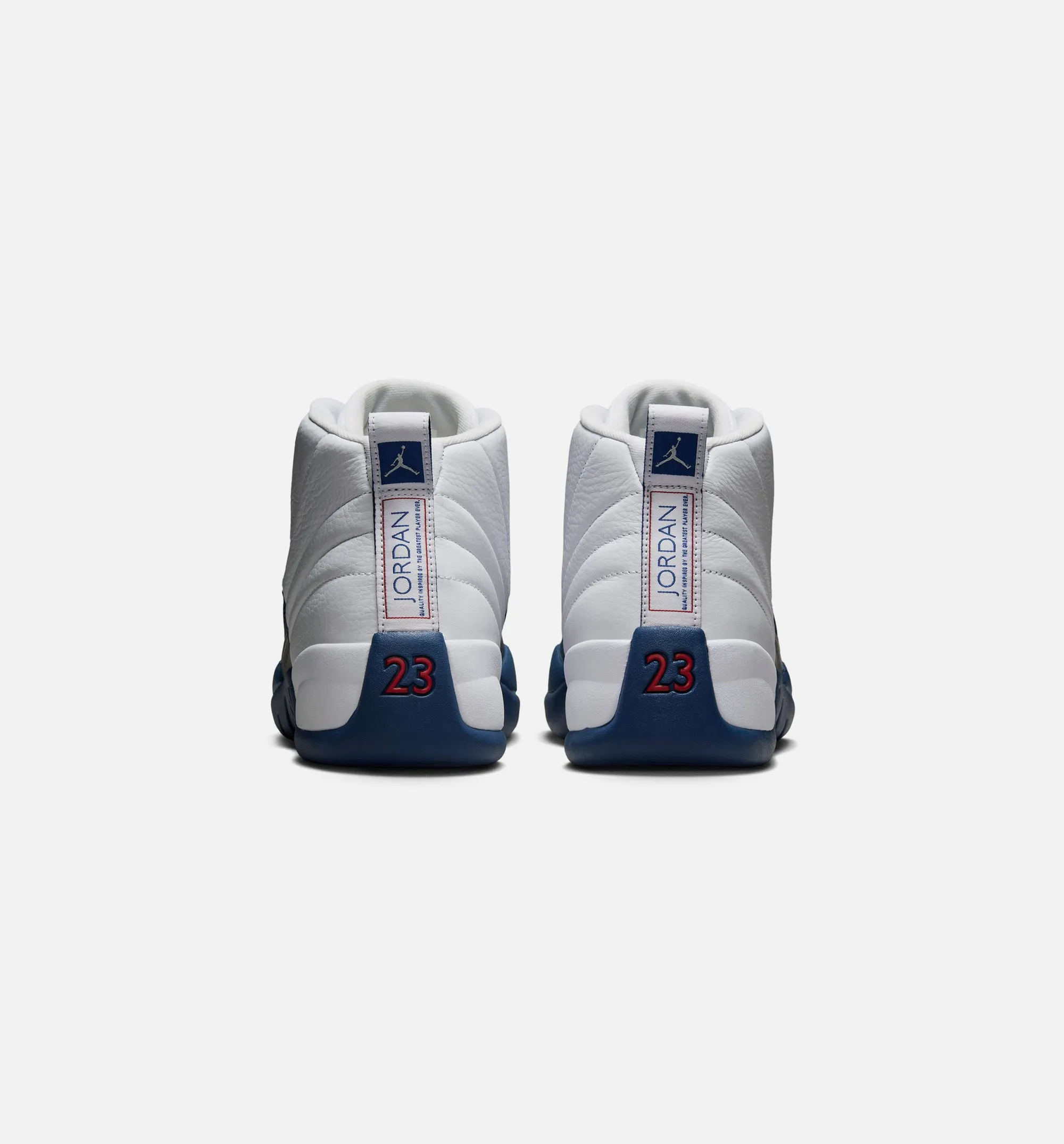 Air Jordan 12 Retro French Blue Mens Lifestyle Shoe - White/French Blue/Metallic Silver/Varsity Red Dynamic Foot Support Function Facets List