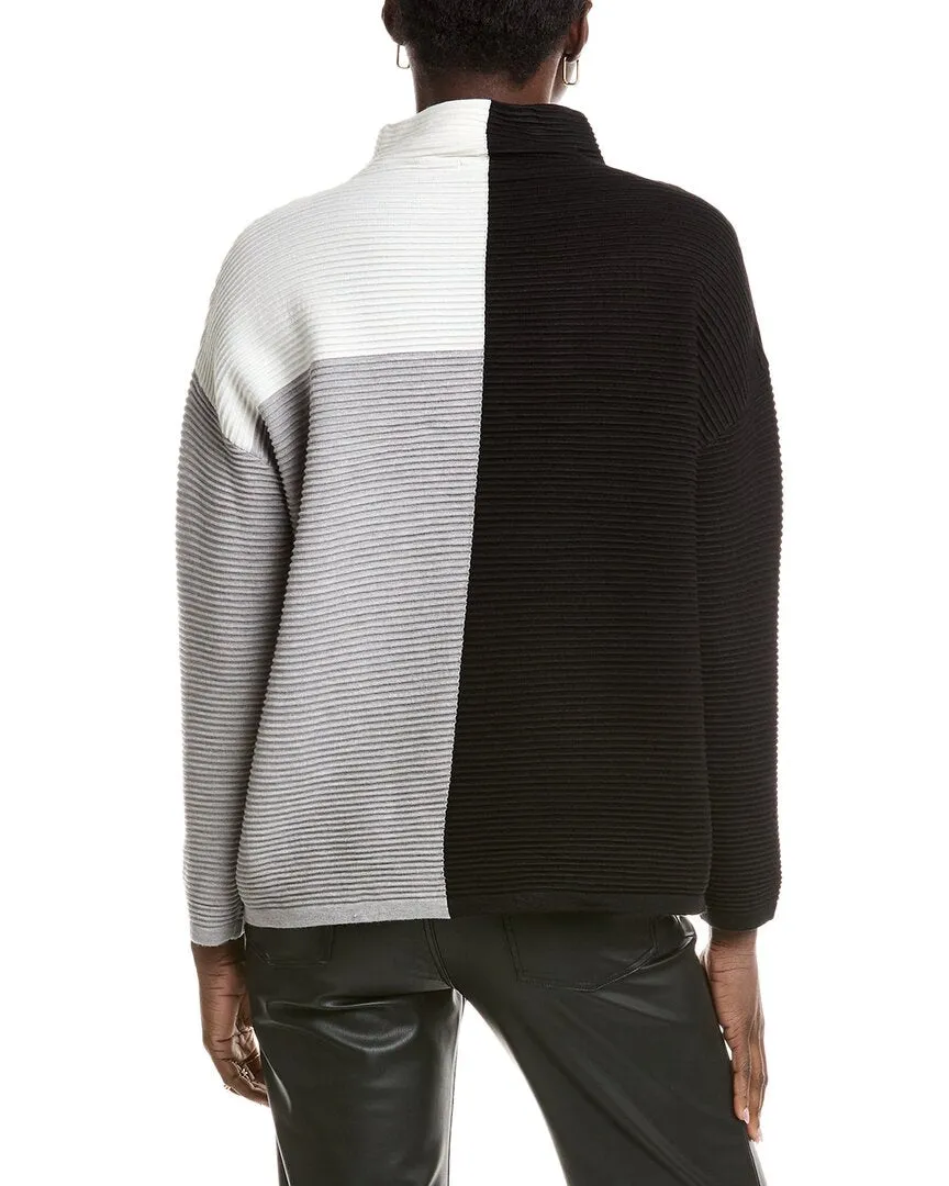 Pull T Tahari à col entonnoir avec bloc de couleur