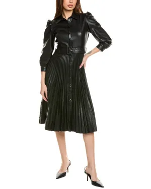 Robe chemisier plissée T Tahari