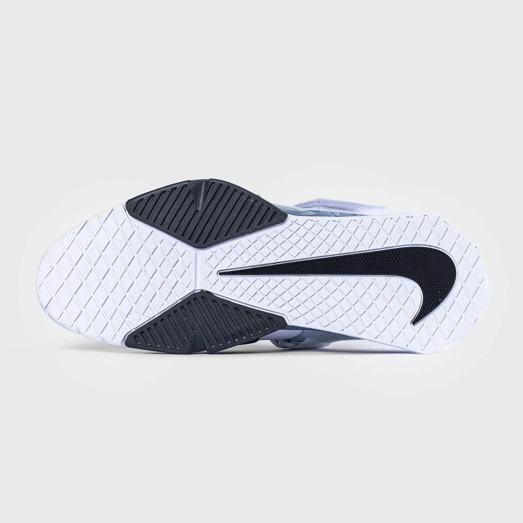 Nike - Savaleos Weightlifting Shoes - White/Black-Iron Grey Platform Heel Pumps Secure Foot Fit System
