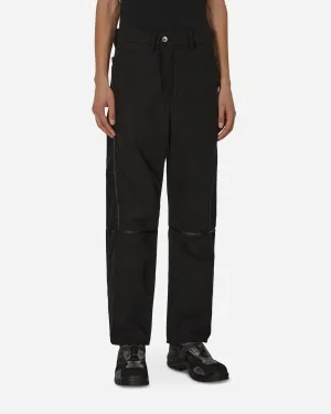 Taped Trousers Black Comfortable Fit Around Shoulders Knitted Scarves