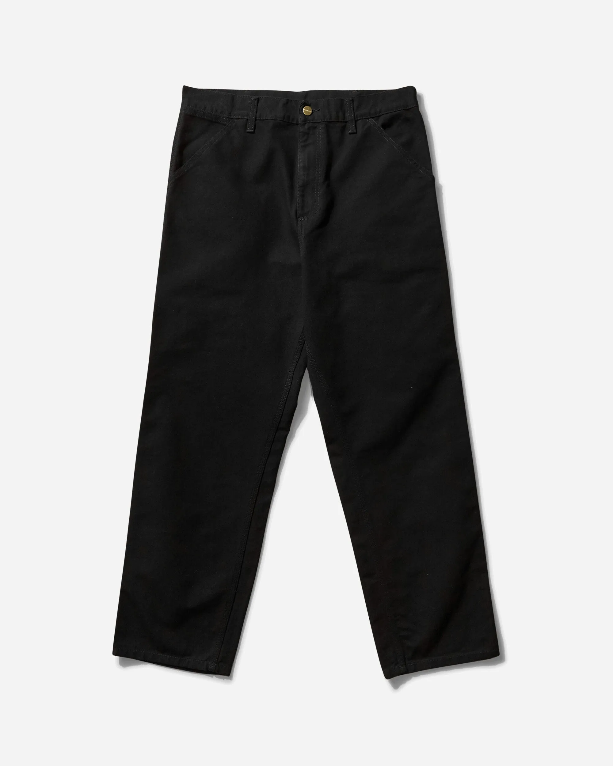 Men'S Single Knee Pants Black (Rinsed) Narrow