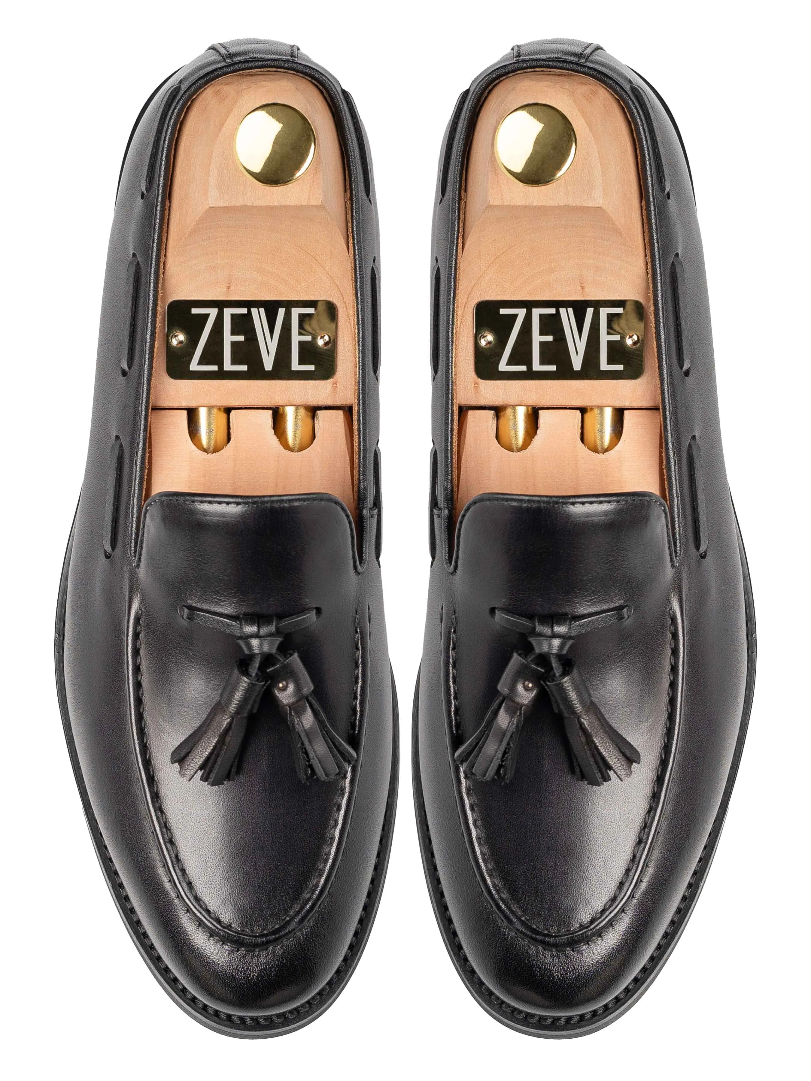 Omni Tech Feature Tassel Loafer - Black Grey (Hand Painted Patina)