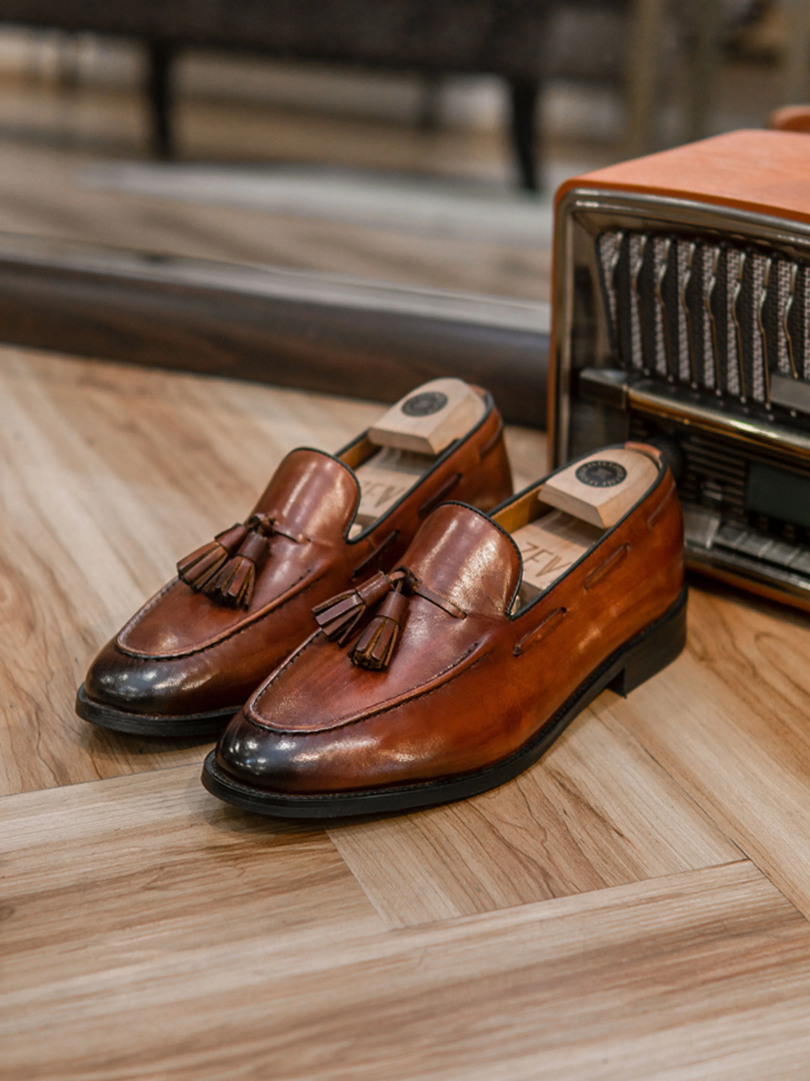 Tassel Loafer - Cognac Tan (Hand Painted Patina) Performance Unleashed Valentine's Day Sale
