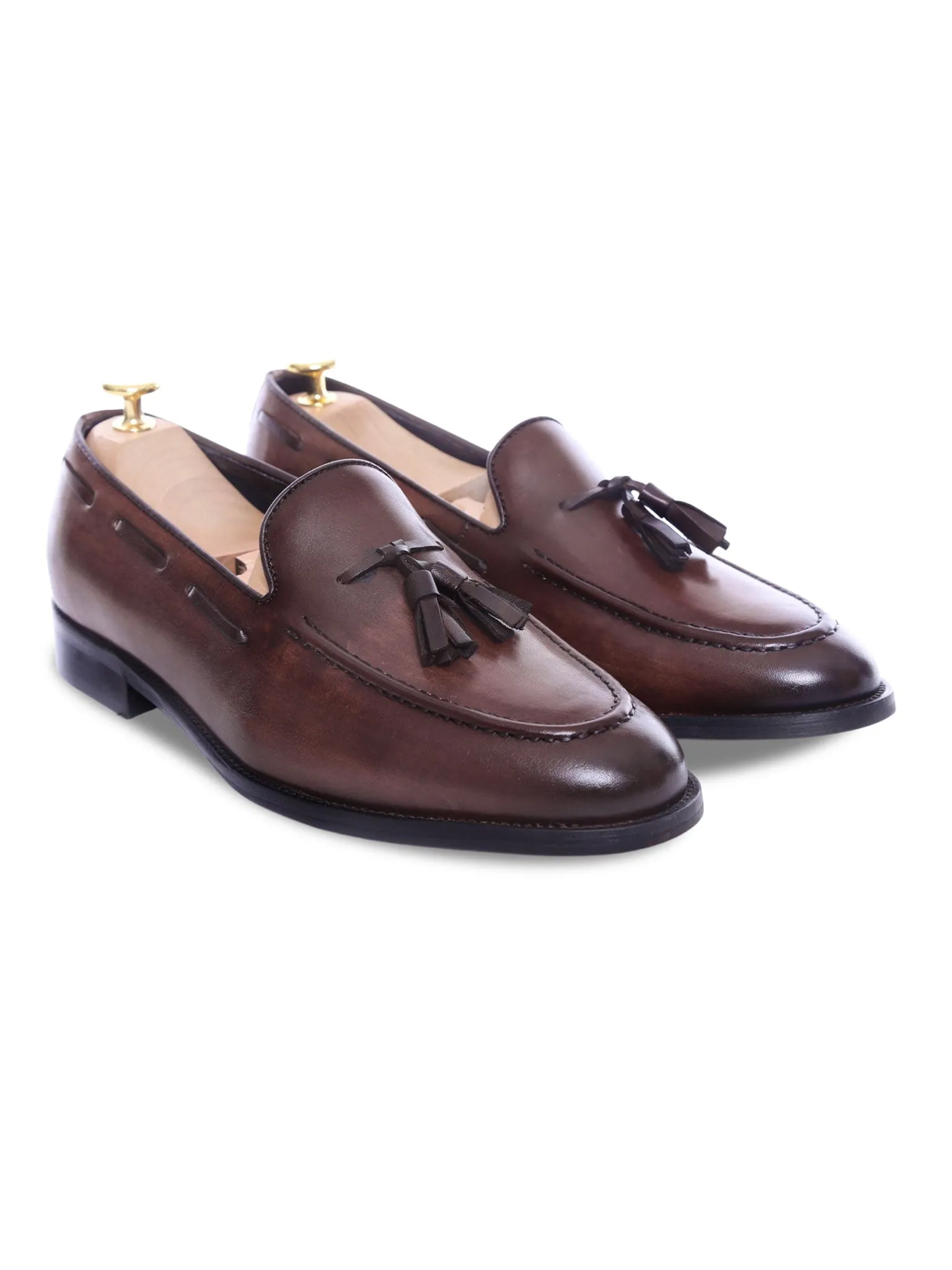 Fundamental Design Tassel Loafer - Dark Brown (Hand Painted Patina)