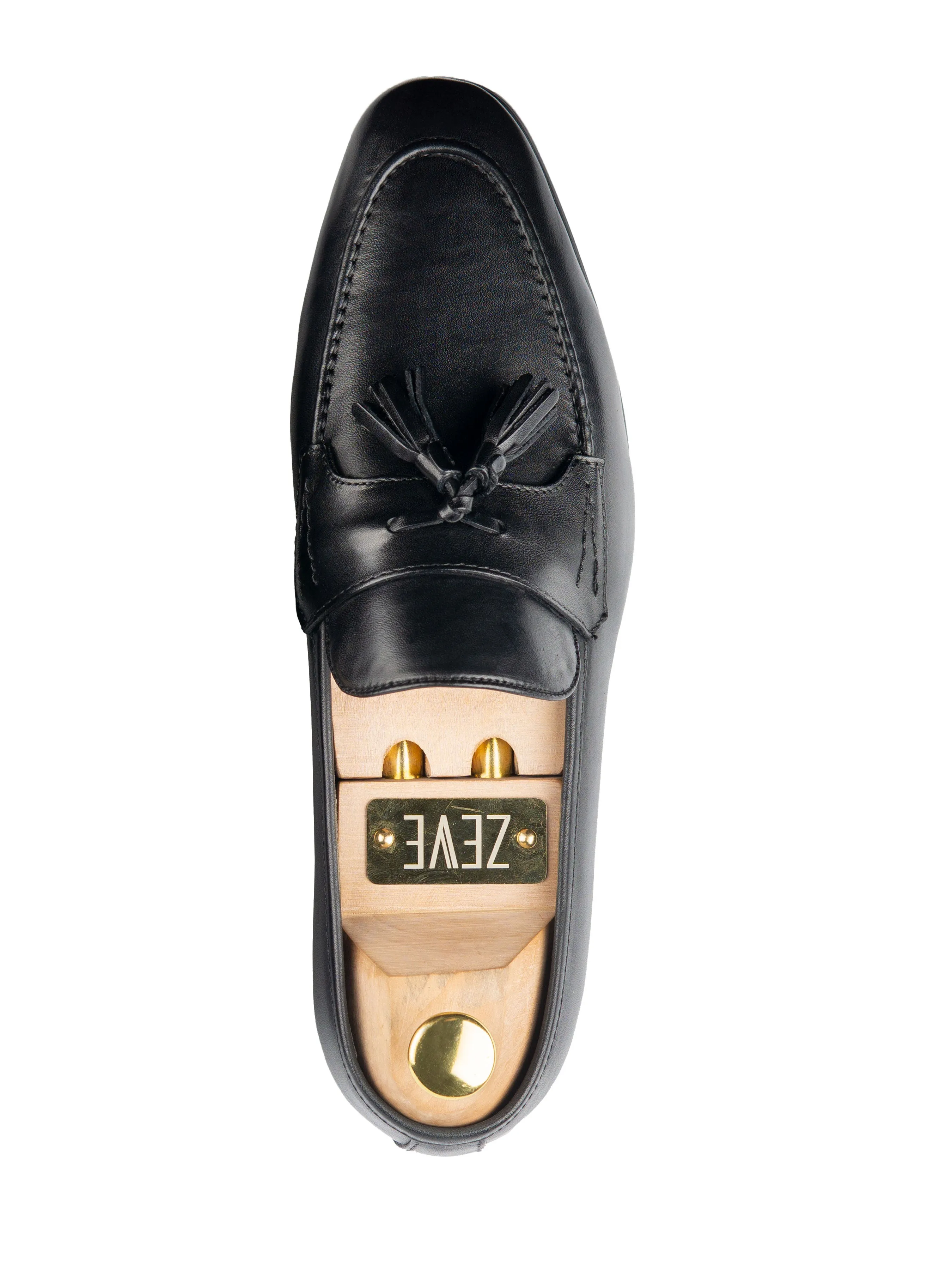 Tassel Loafer Wing Strap - Solid Black Own Every Step