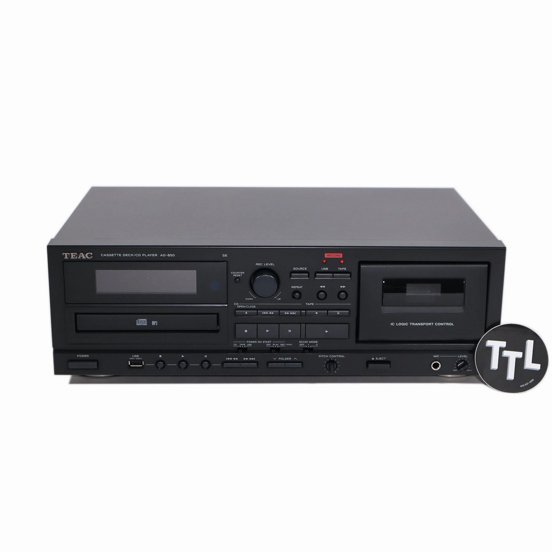 Teac: AD-850 Cassette Player / CD Player / USB Recorder (AD850SEB) - Black