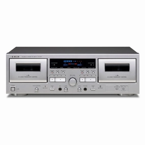 Teac: W-1200 Double Cassette Deck Player (W1200S) - Silver hi-fi DAC amp combo,hi-fi speaker impedance matcher,hi-fi RCA switch
