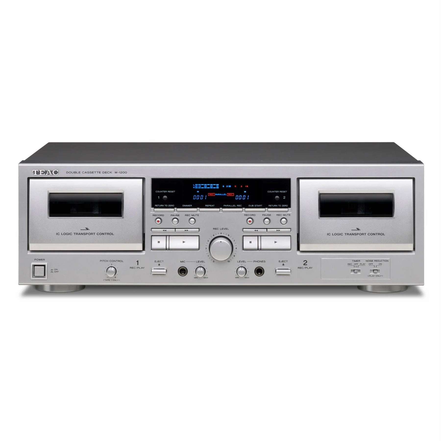 Teac: W-1200 Double Cassette Deck Player (W1200S) - Silver hi-fi DAC amp combo,hi-fi speaker impedance matcher,hi-fi RCA switch
