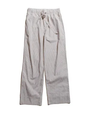 Tekla Poplin Pyjama Pants Hopper Stripes Long Length at Pocket Soft Chest Opening