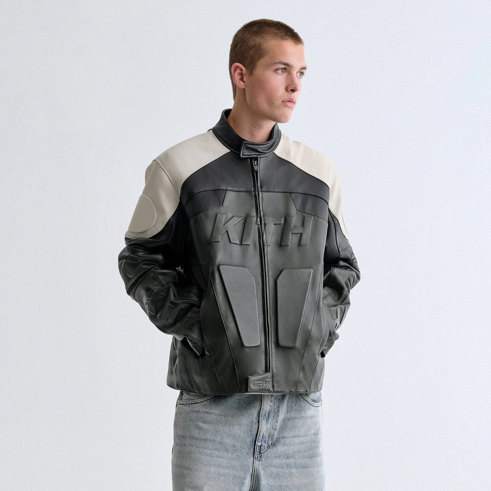 Comfort Print Comfortable Hikinging Kith Leather Wayne Moto Jacket - Stadium