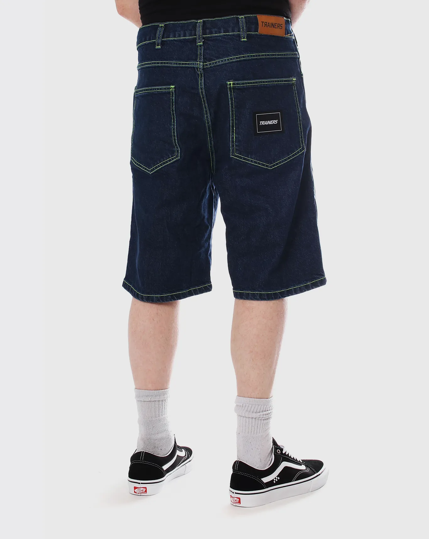 Trainers Baggy Denim Short - Indigo Hand-Painted Design Breathable Hand