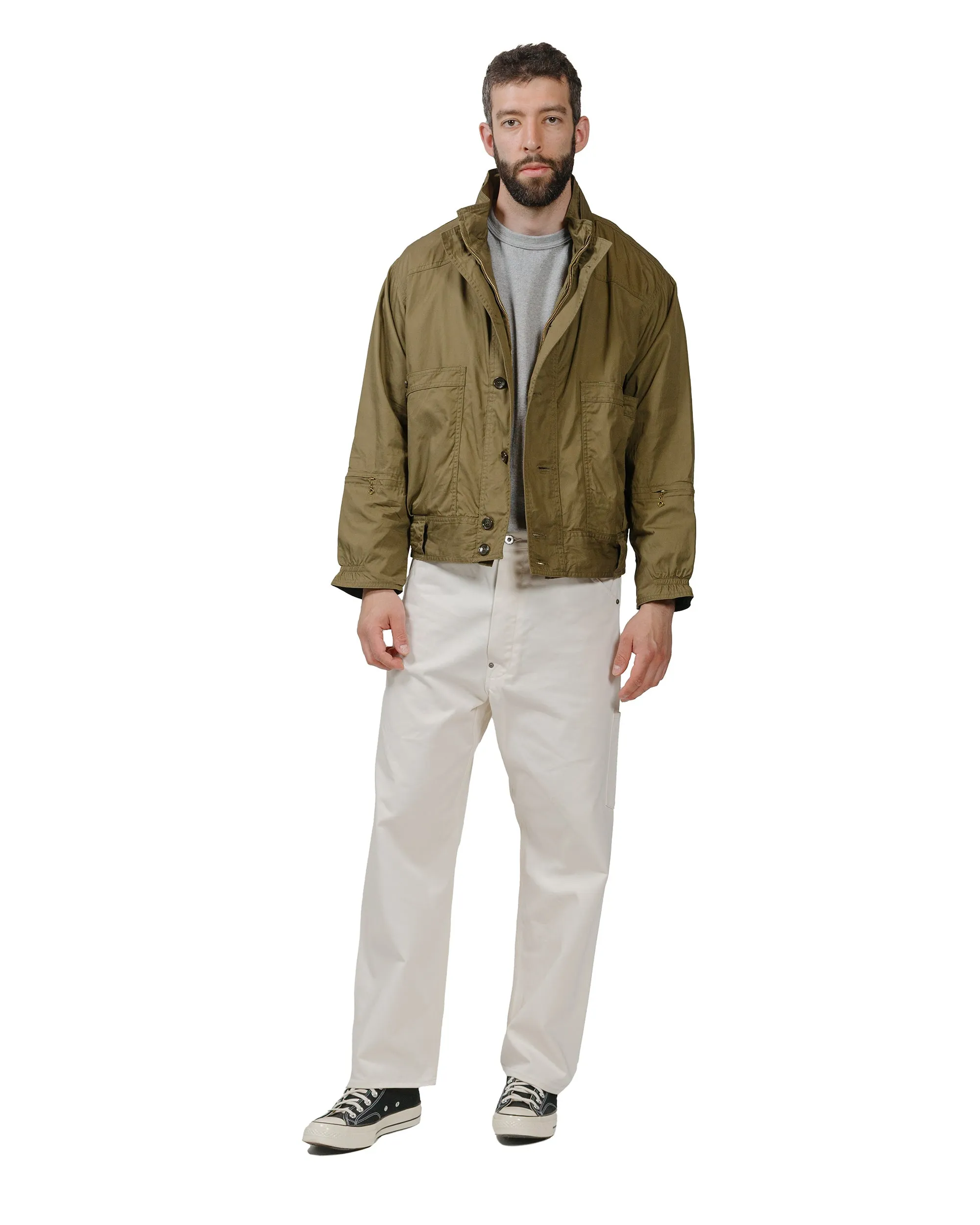 The Corona Utility Cp011 Half Overalls Cotton Drill Natural Ankle Pants