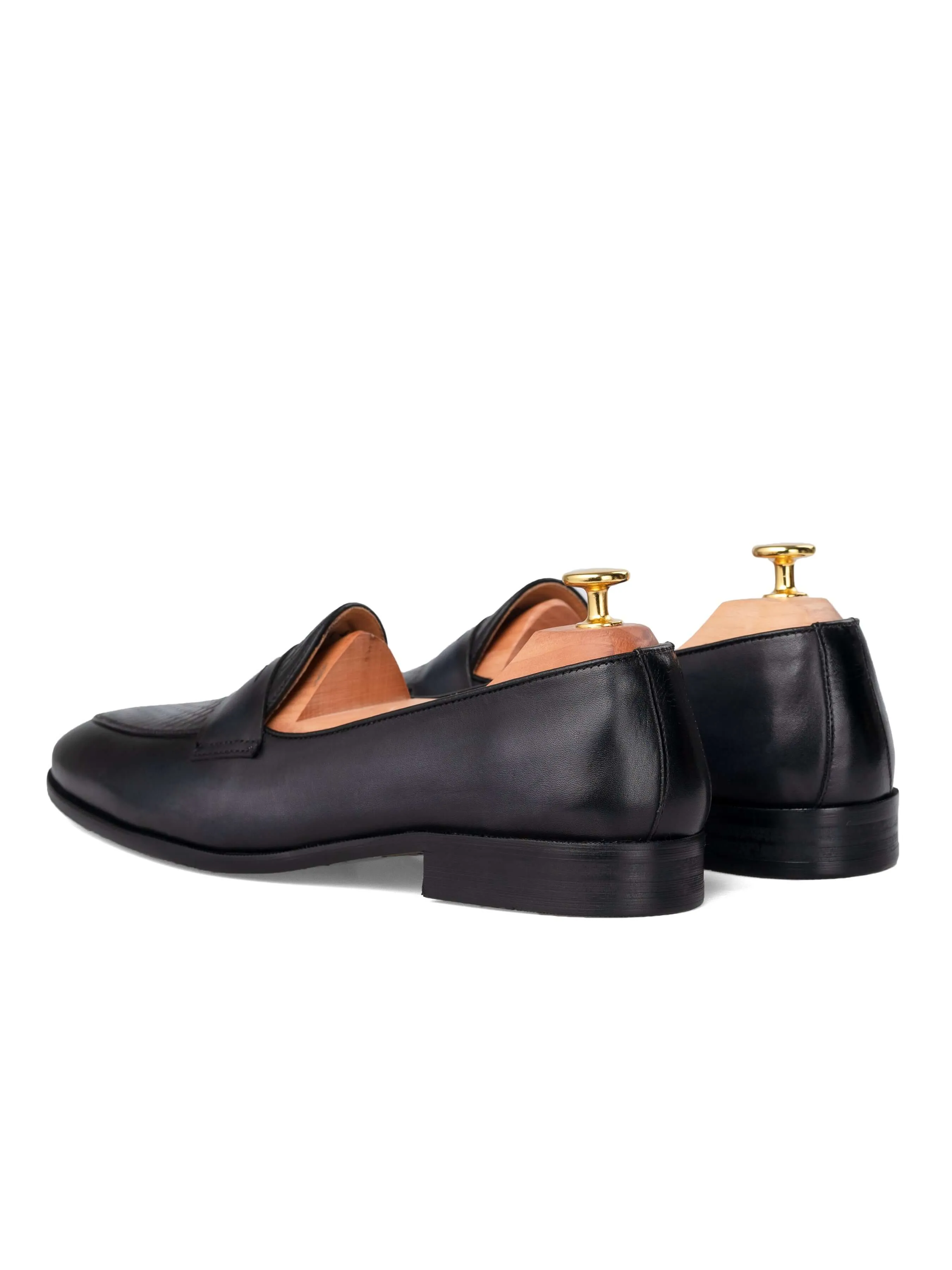 The Fast Lane Choice Black Friday Sale Enzo Belgian Loafer - Black Grey (Hand Painted Patina)