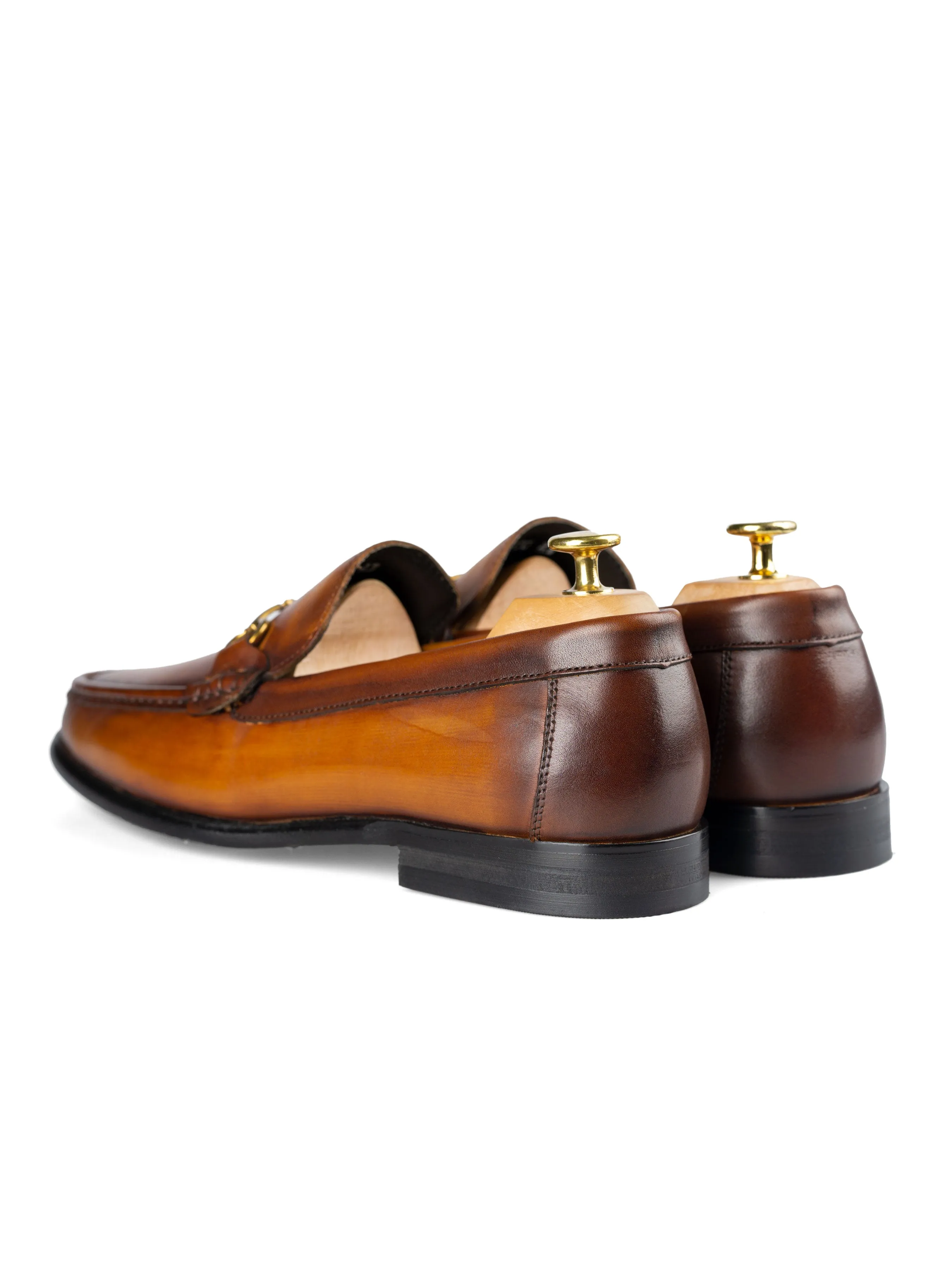 Horsebit Moccasin Loafer - Cognac Tan (Hand Painted Patina) Special Offer