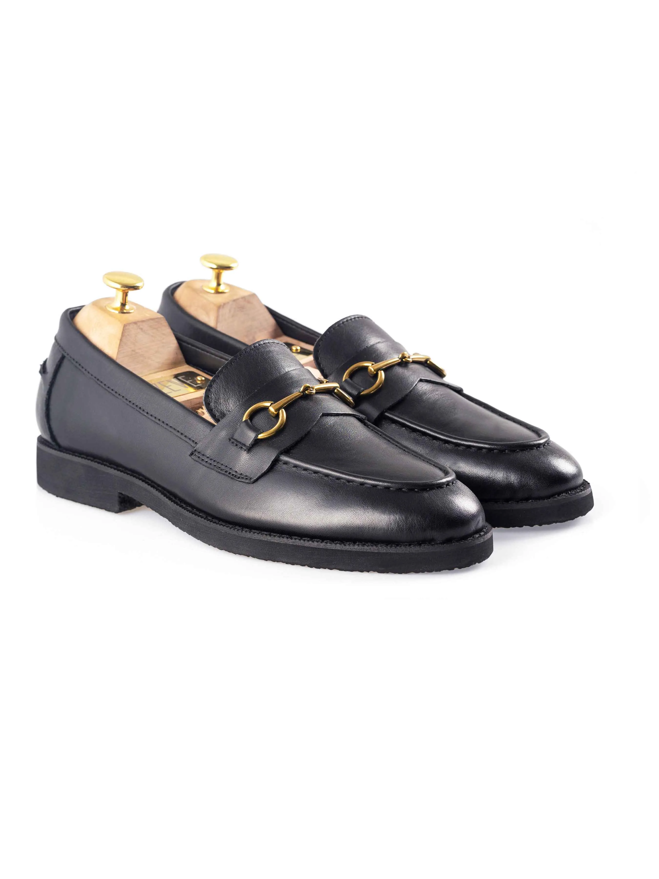 Penny Loafer Horsebit Buckle - Black Leather (Crepe Sole) Autumn Sale