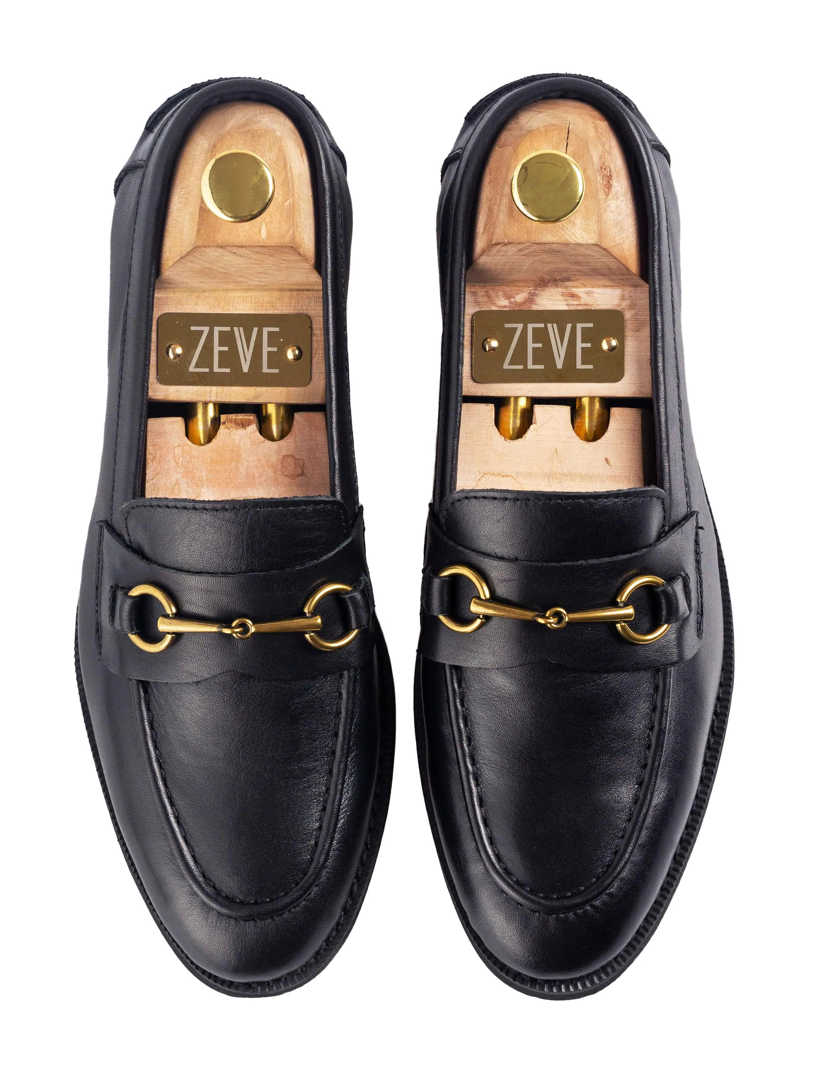 Be Unstoppable Cyber Monday Sale Penny Loafer Horsebit Buckle - Black Leather (Crepe Sole)