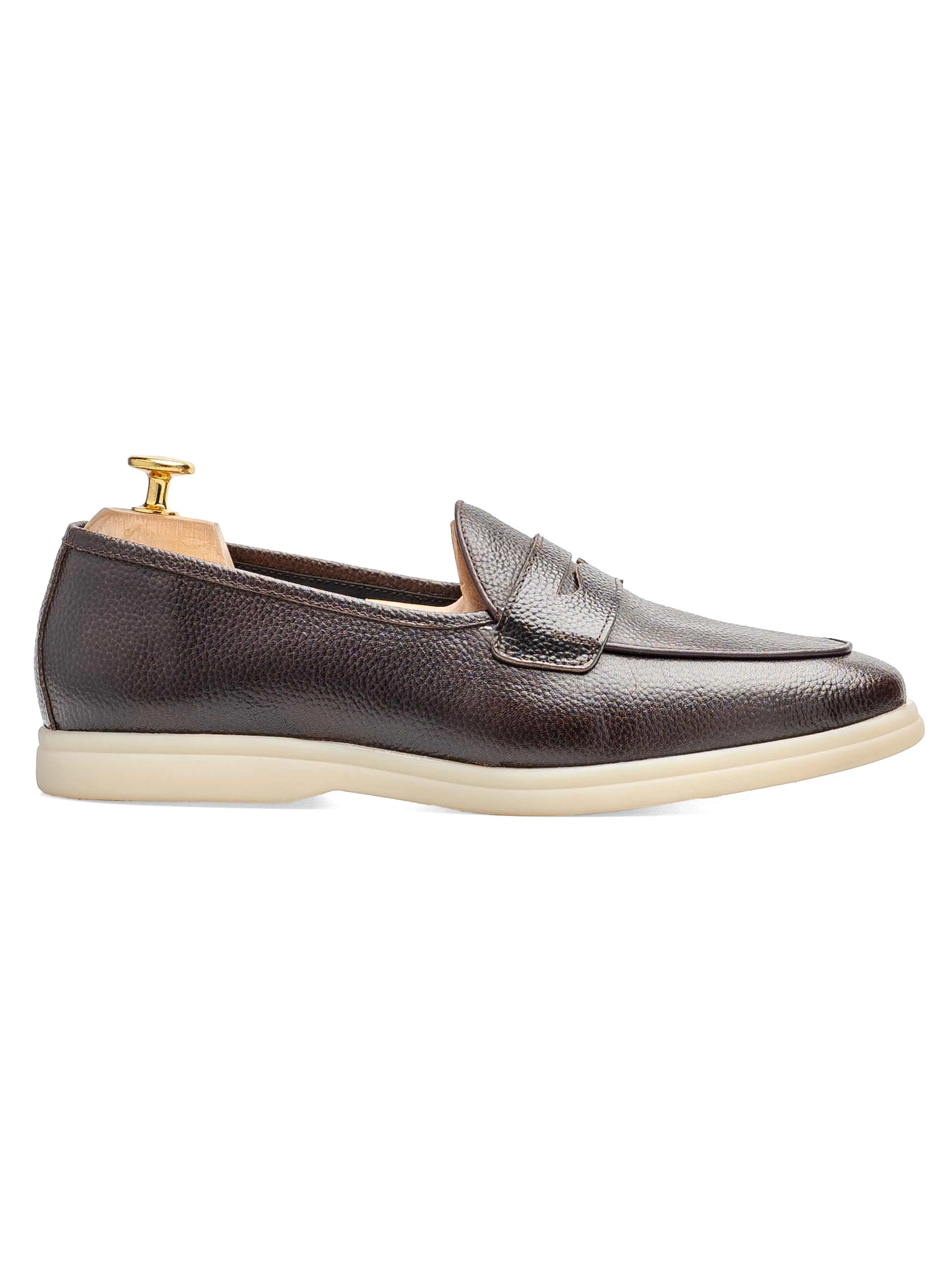 Pietro Belgian Loafer - Coffee Pebble Grain Leather (Soflex Sole) Biggest Sale of the Year
