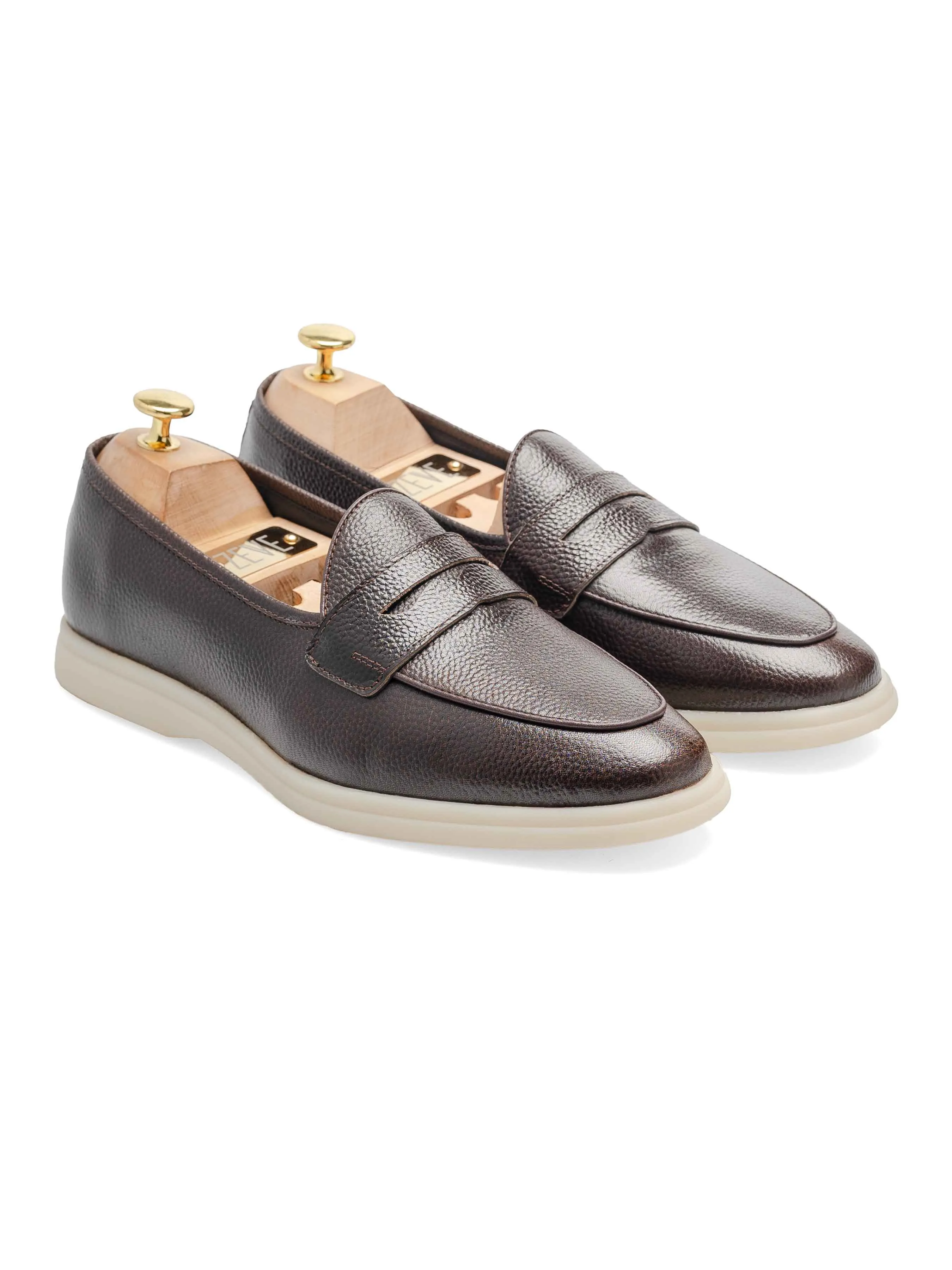 Pietro Belgian Loafer - Coffee Pebble Grain Leather (Soflex Sole) Push Beyond Limits Built for the Bold