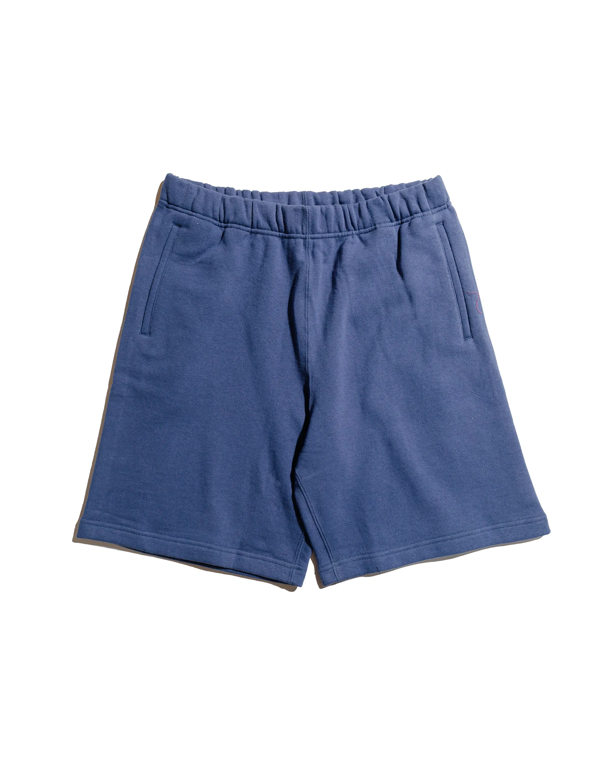 The Real Mccoy'S Mc24121 9Oz. Loopwheel Sweat Shorts Mq Navy Zip Fly Layer Double-Layered Sleeves
