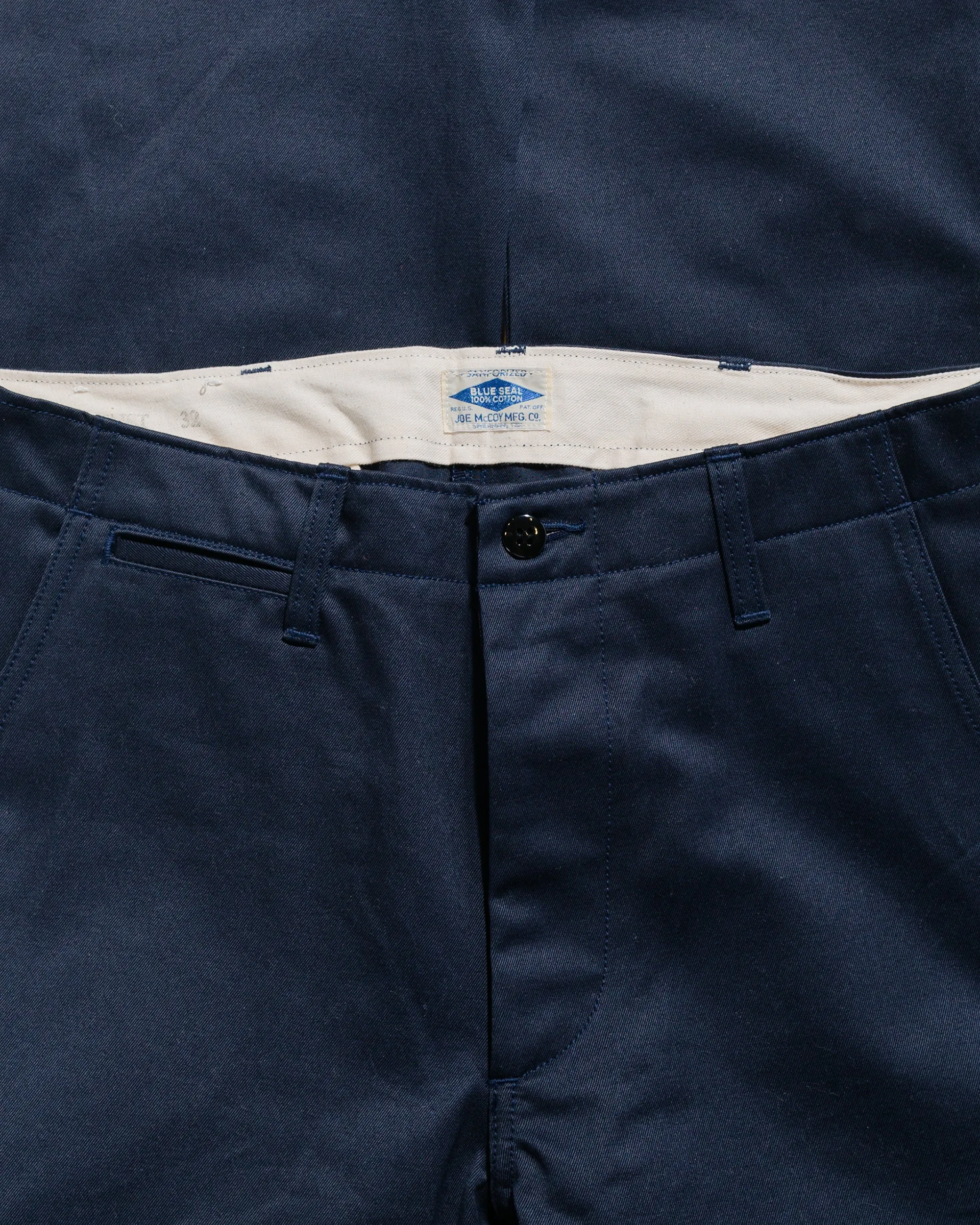 Razor Sharp Comfortable Thigh Straps The Real Mccoy'S Mp19010 Blue Seal Chino Trousers Navy