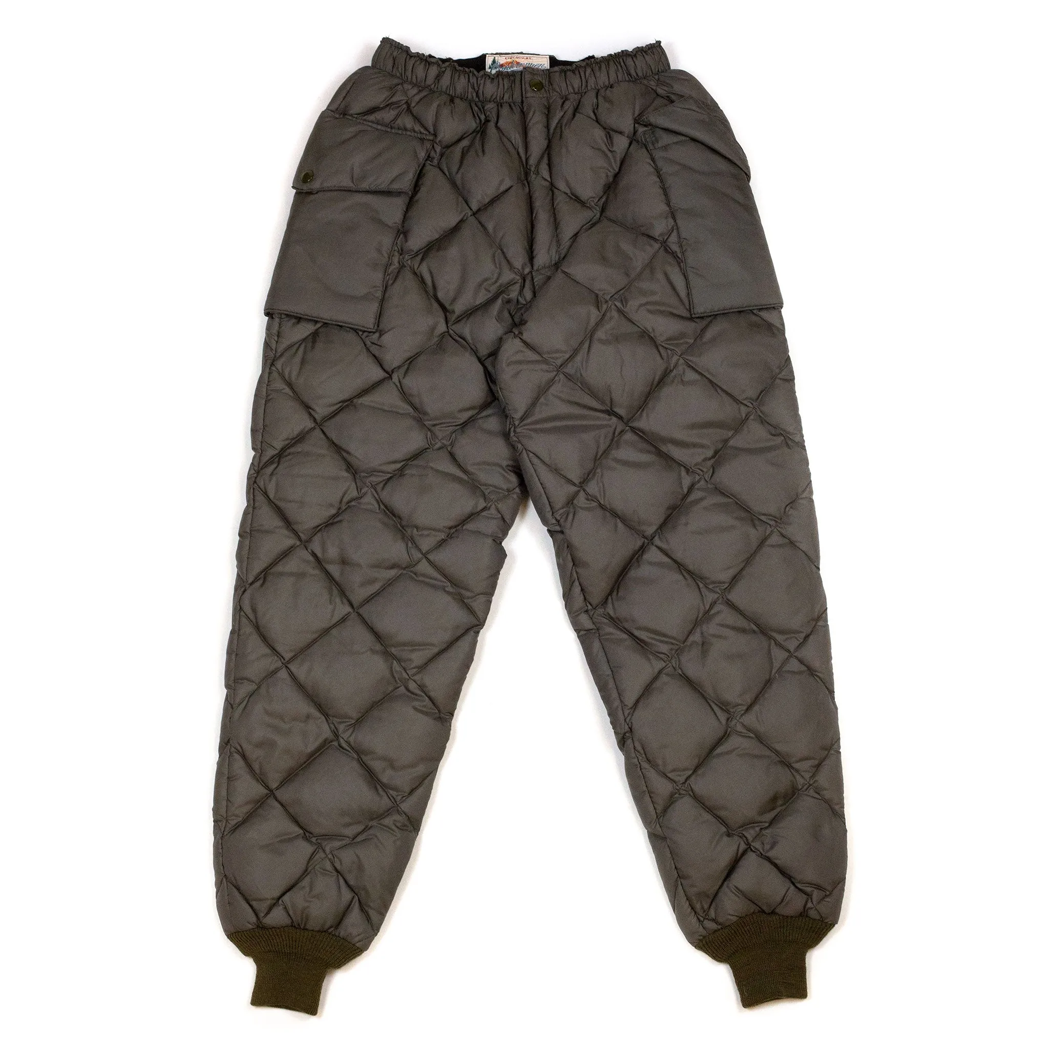 Comfort - Loungewear Acid - Resistant The Real Mccoy'S Mp20105 Nylon Quilted Down Trousers Olive