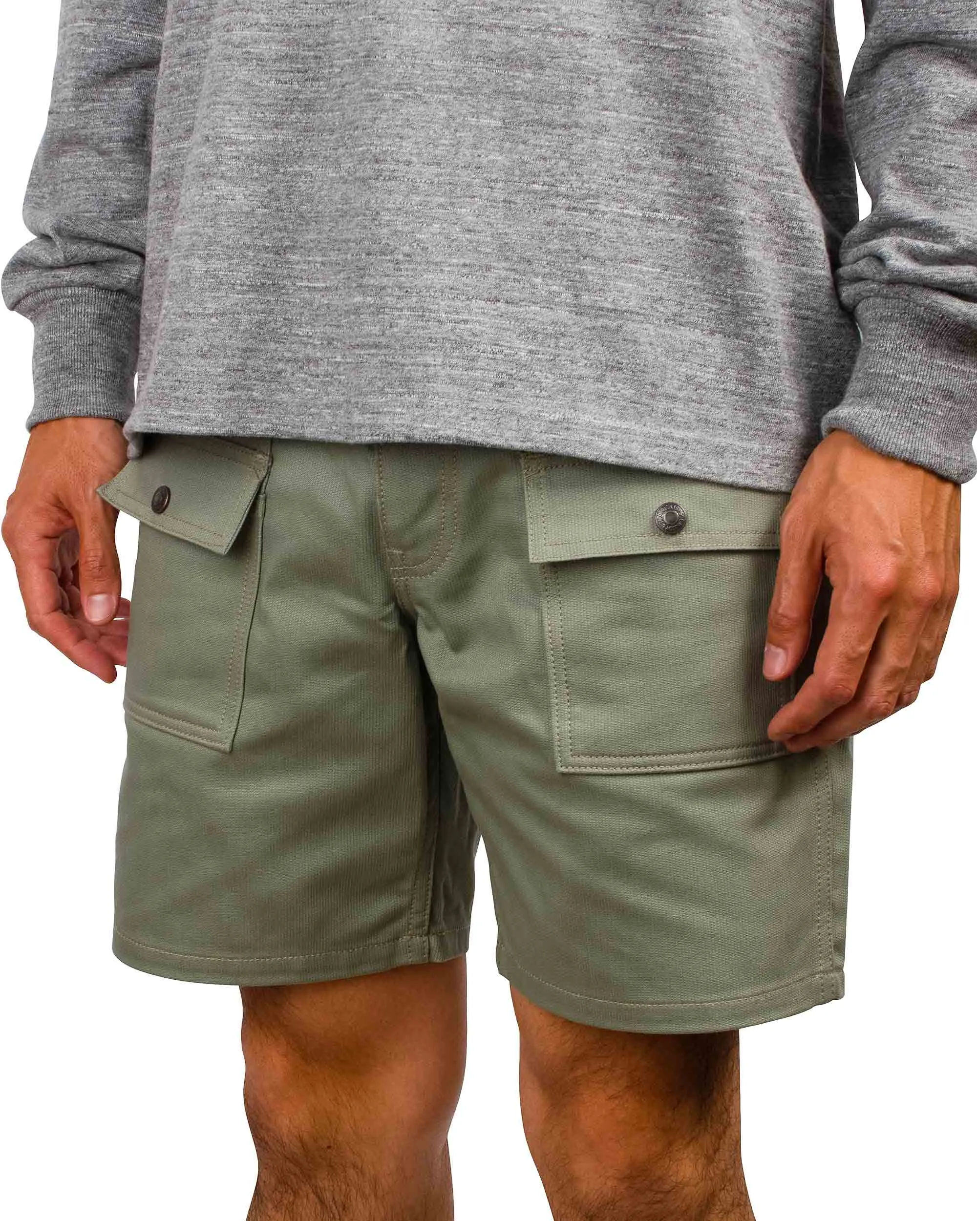 The Real Mccoy'S Mp22013 Outdoor Utility Shorts / Pique Sage Adventurous Woven Inlay