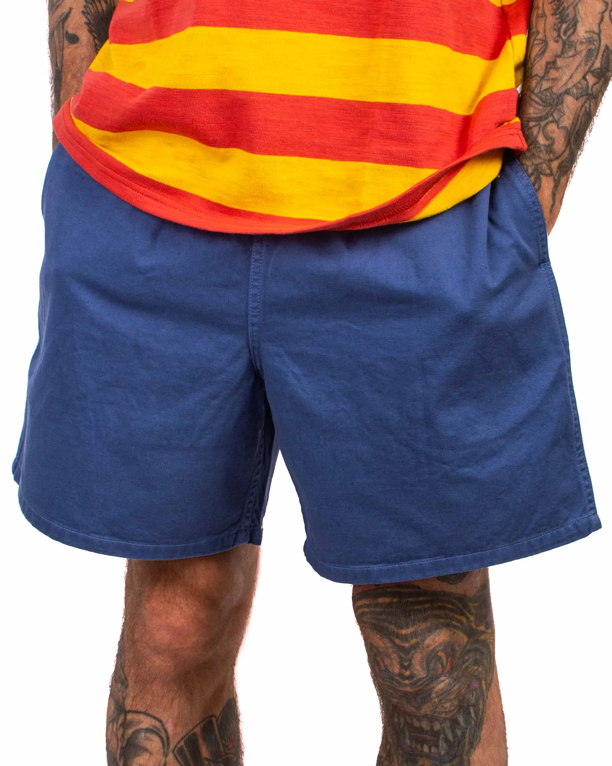 The Real Mccoy'S Mp22015 Cotton Drill Swim Shorts (Over-Dyed) Navy Individualistic Hoodie Footwear Set