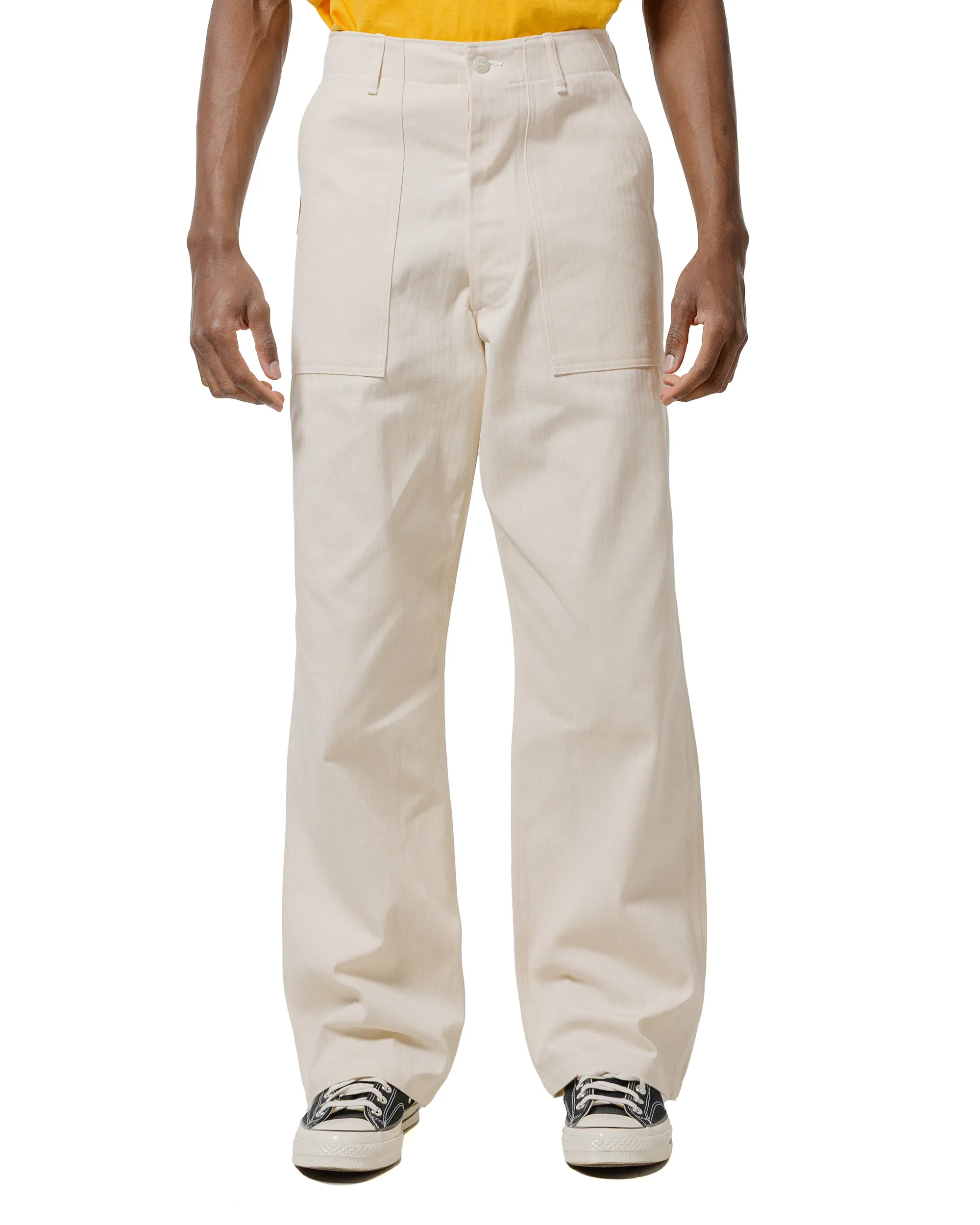 Psychology Serged Seams Finish The Real Mccoy'S Mp23017 Utility Trousers / White Hbt Ecru