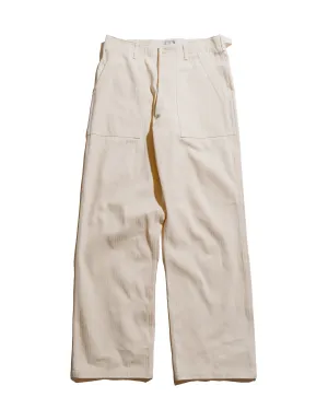 Stamped Design Crests The Real Mccoy'S Mp23017 Utility Trousers / White Hbt Ecru