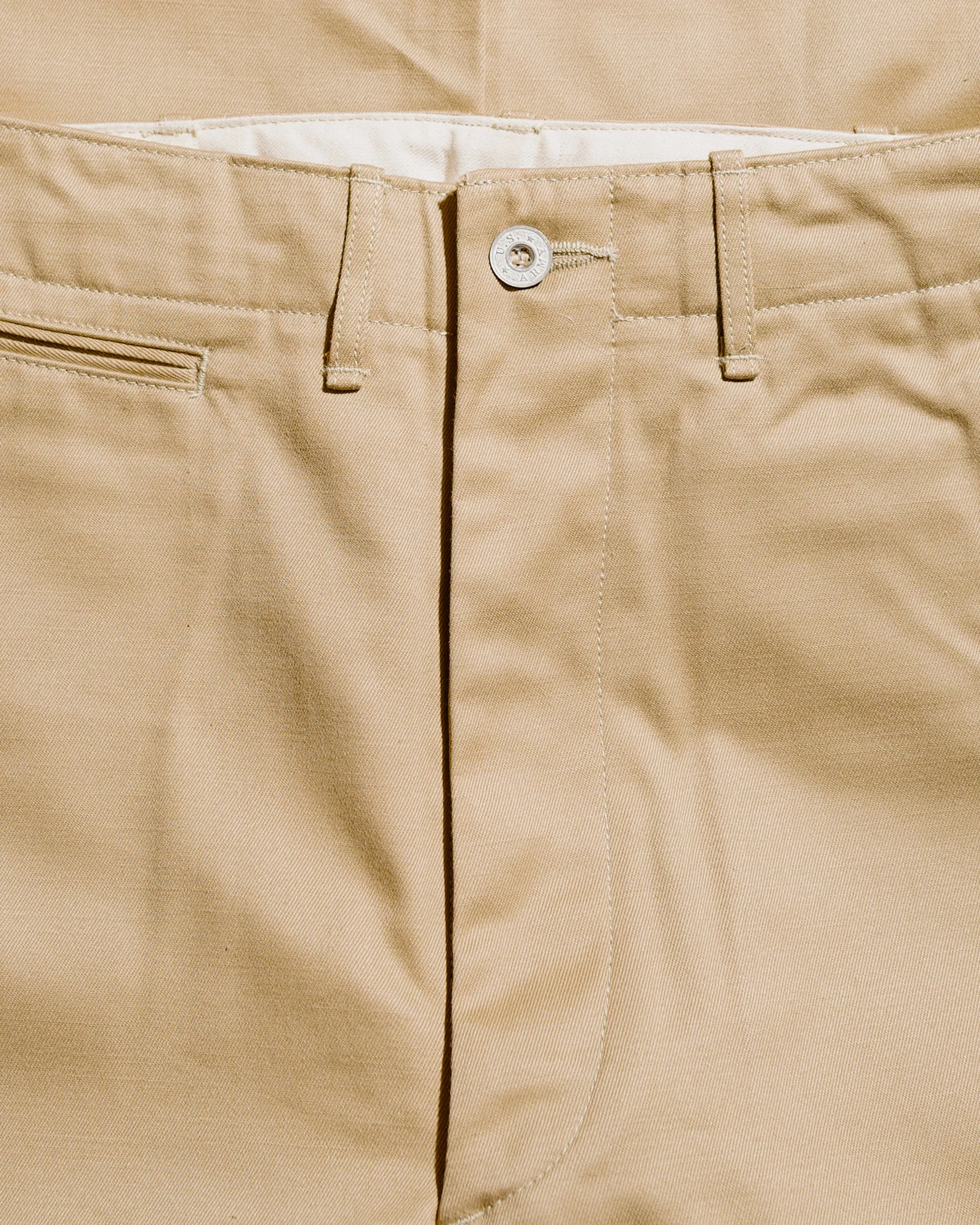 Comfortable Elastic Value Supportive Hem Seam The Real Mccoy'S Mp23102 Trousers, Cotton, Khaki, 1941 Khaki