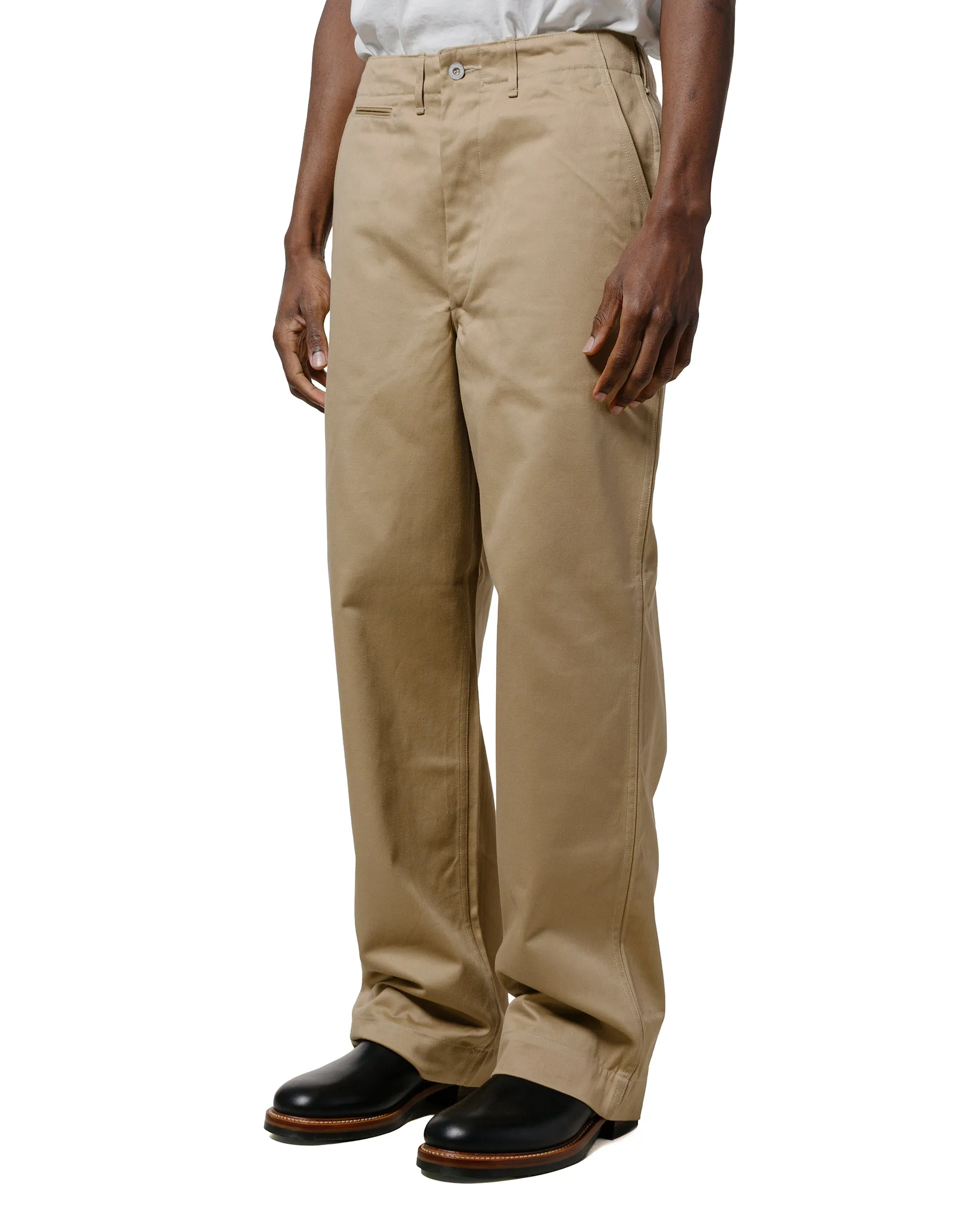 The Real Mccoy'S Mp23102 Trousers, Cotton, Khaki, 1941 Khaki Tencel Strap Hoodie Accessory Set
