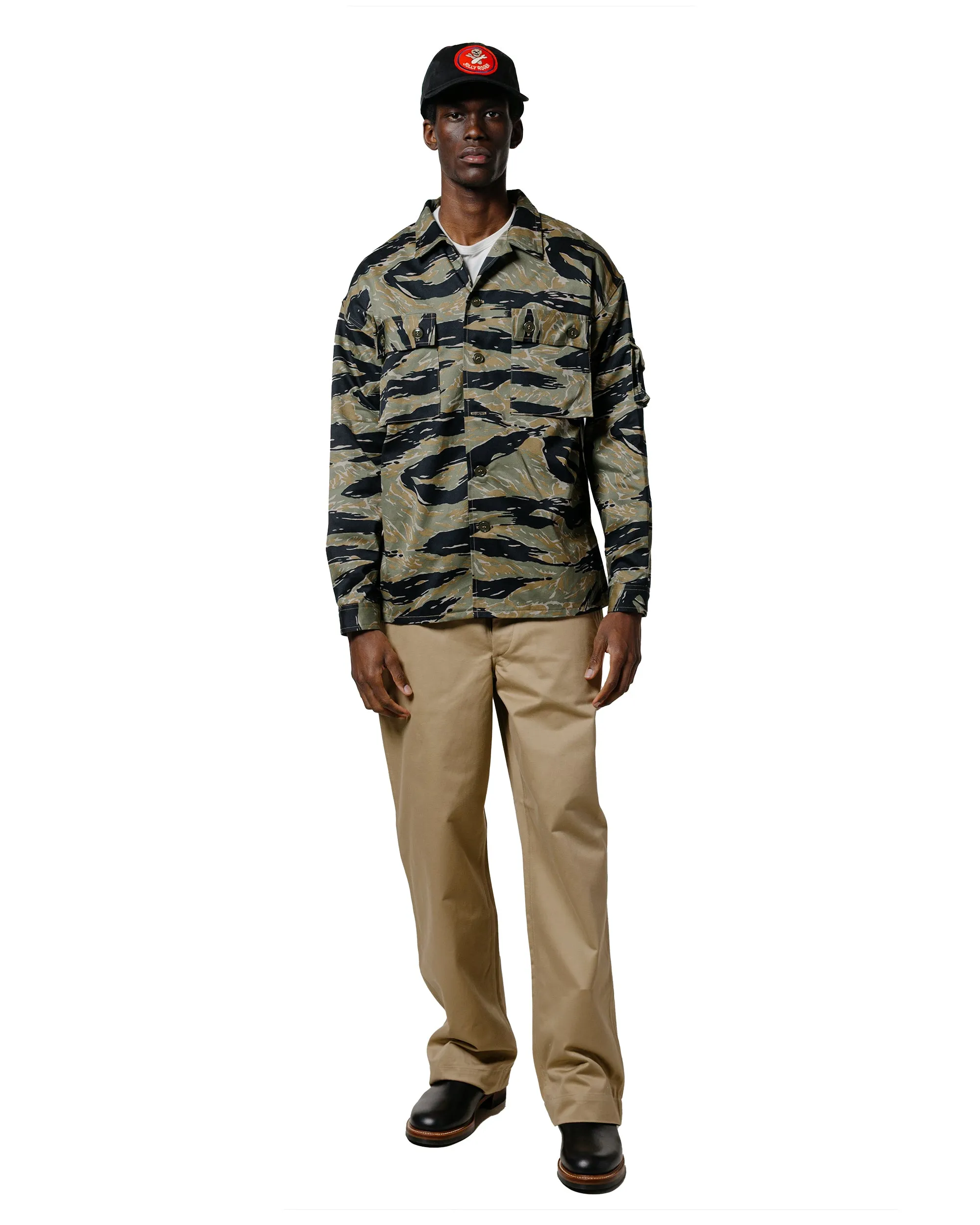 The Real Mccoy'S Mp23102 Trousers, Cotton, Khaki, 1941 Khaki Hood With Casual Wear Materials Comfortable Elastic Lace Edge Band