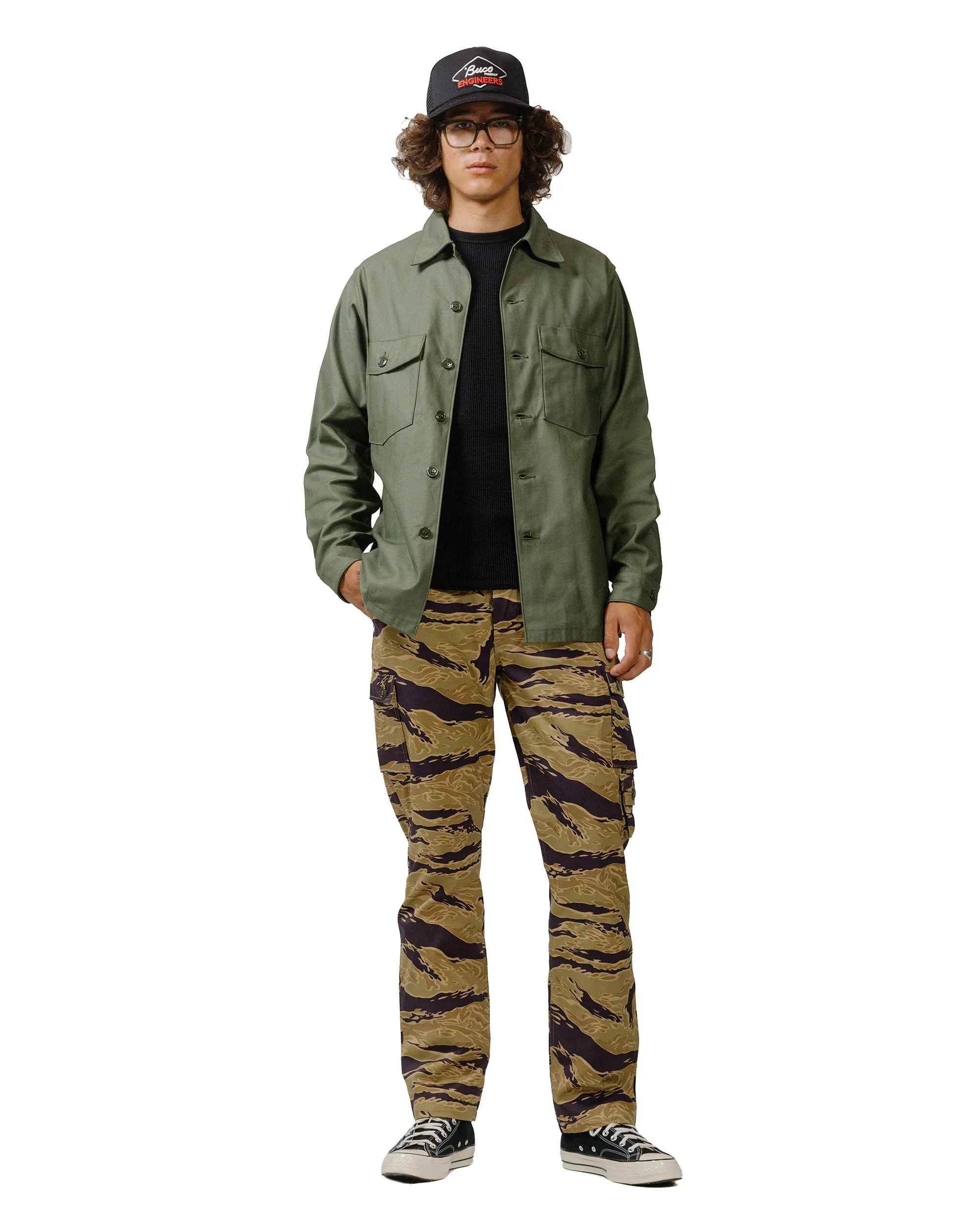 Scoop Neck Design The Real Mccoy'S Mp24001 Tiger Camouflage Trousers / Advisor Khaki