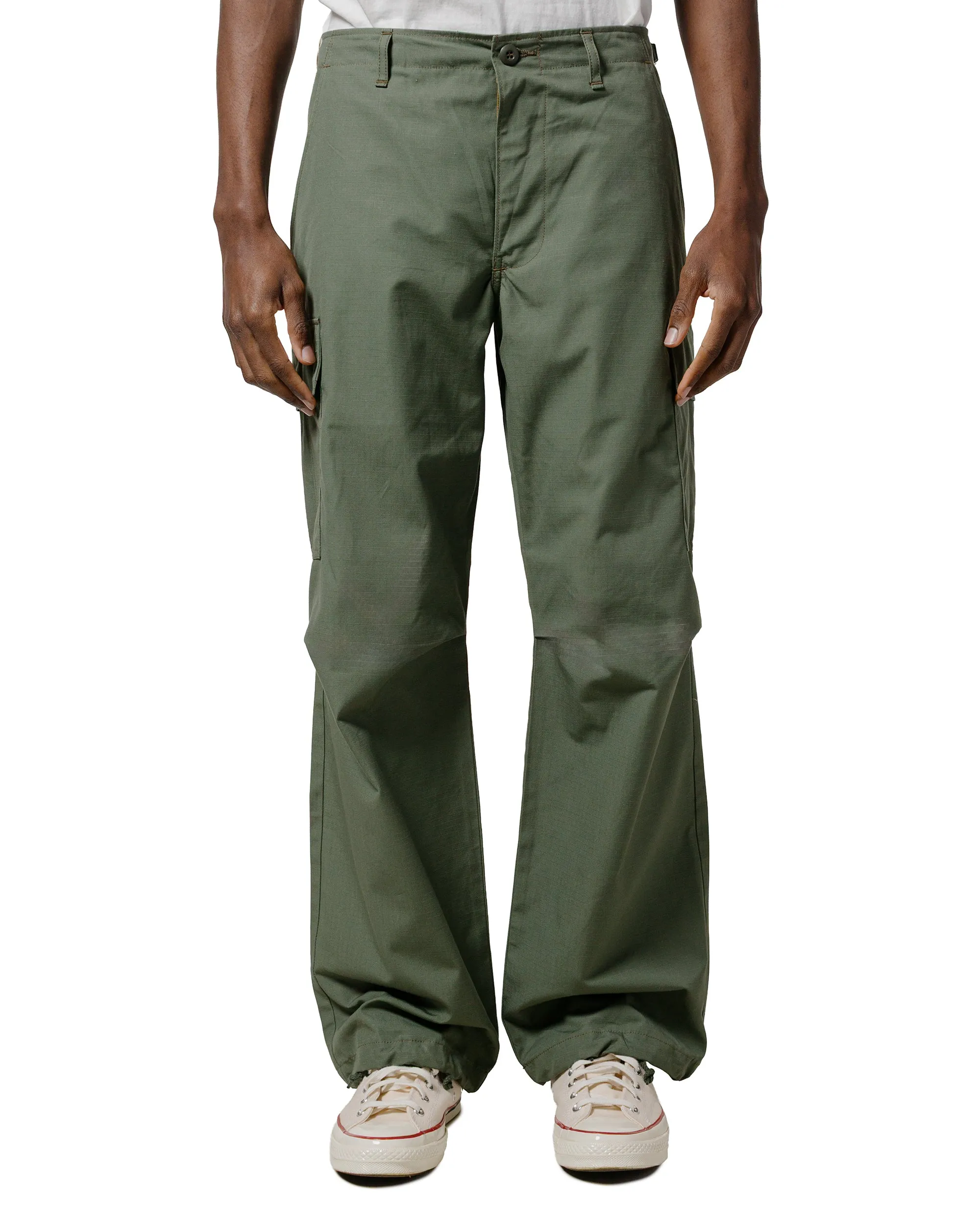 The Real Mccoy'S Mp25001 Trouser, Man'S, Cotton Rip-Stop Poplin Olive Comfortable Ape