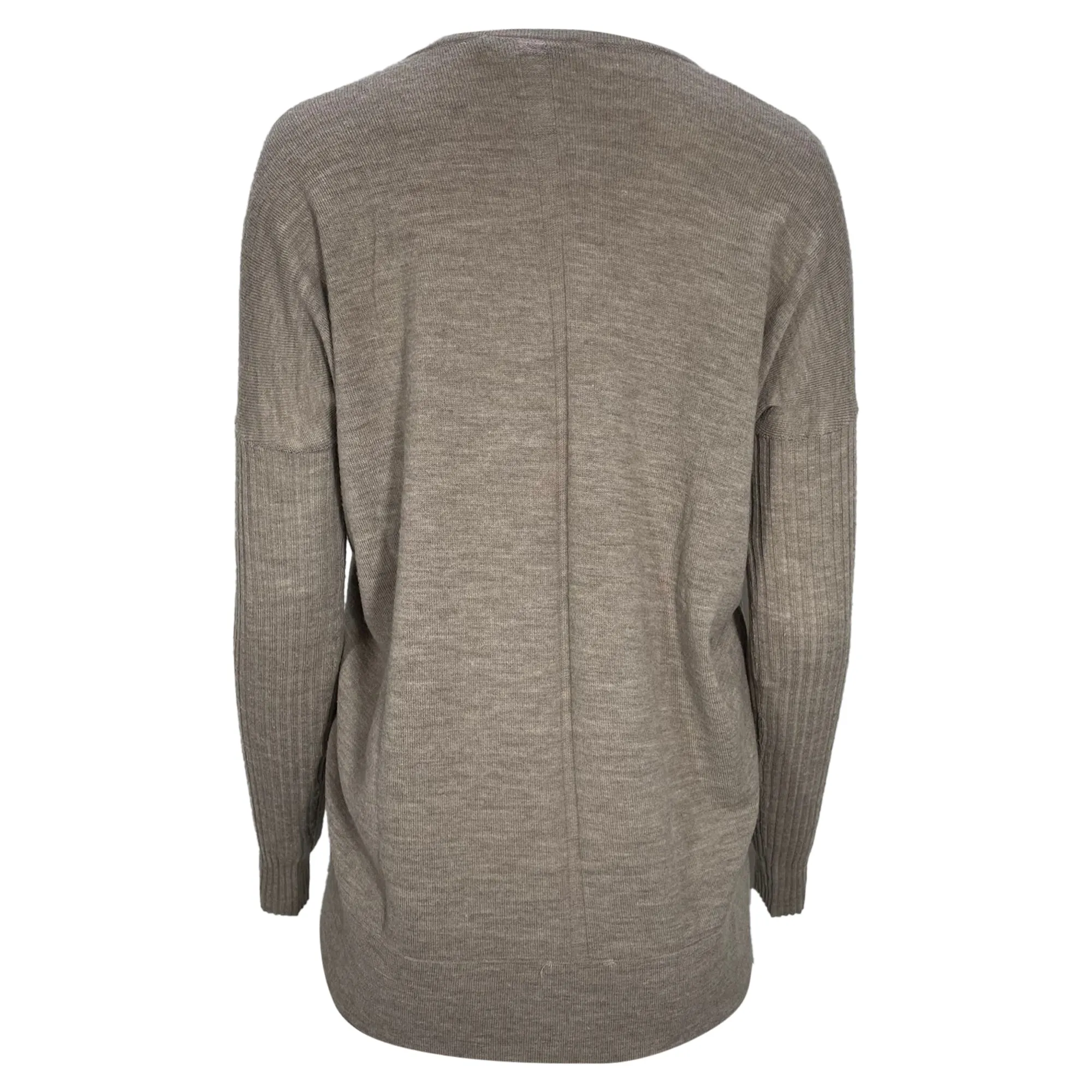 Le pull col rond The Row en laine marron