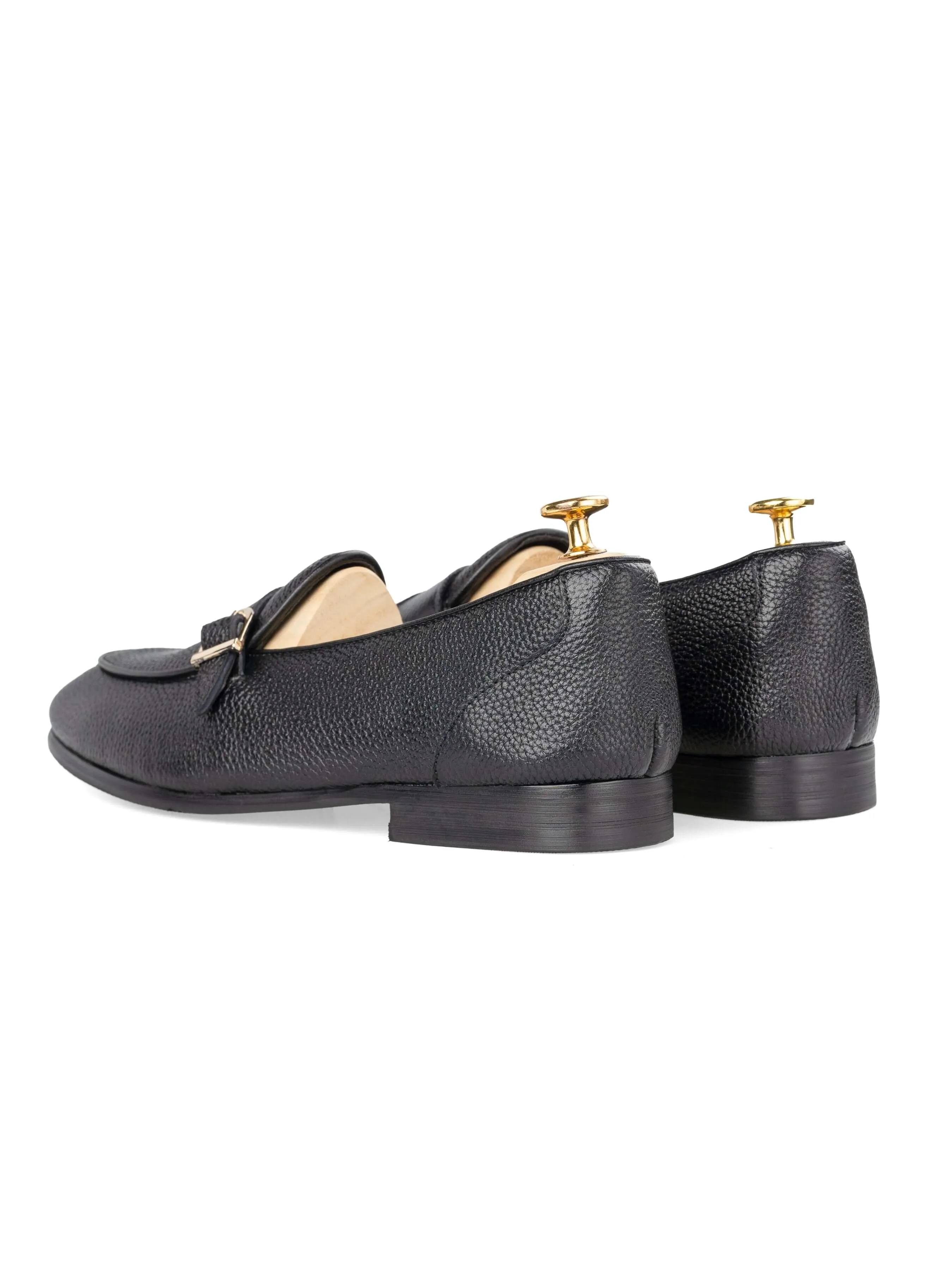Made to Turn Heads Theo Belgian Loafer - Black Pebble Single Strap