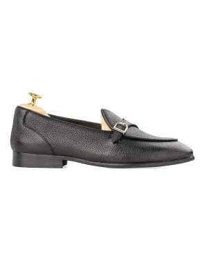 Theo Belgian Loafer - Black Pebble Single Strap Fuel Your Fire