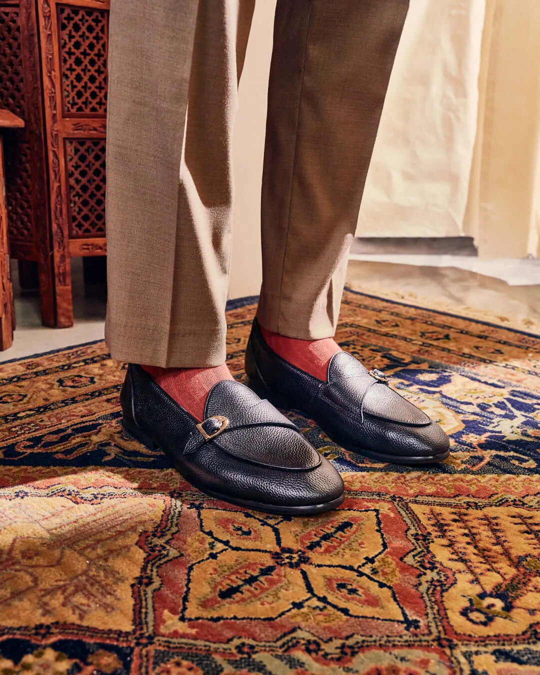 Unapologetically You Dare to Lead Theo Belgian Loafer - Black Pebble Single Strap