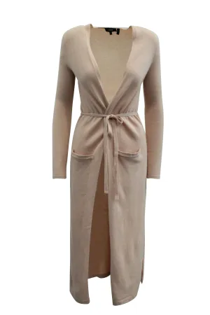 Long Cardigan en Cachemire Rose