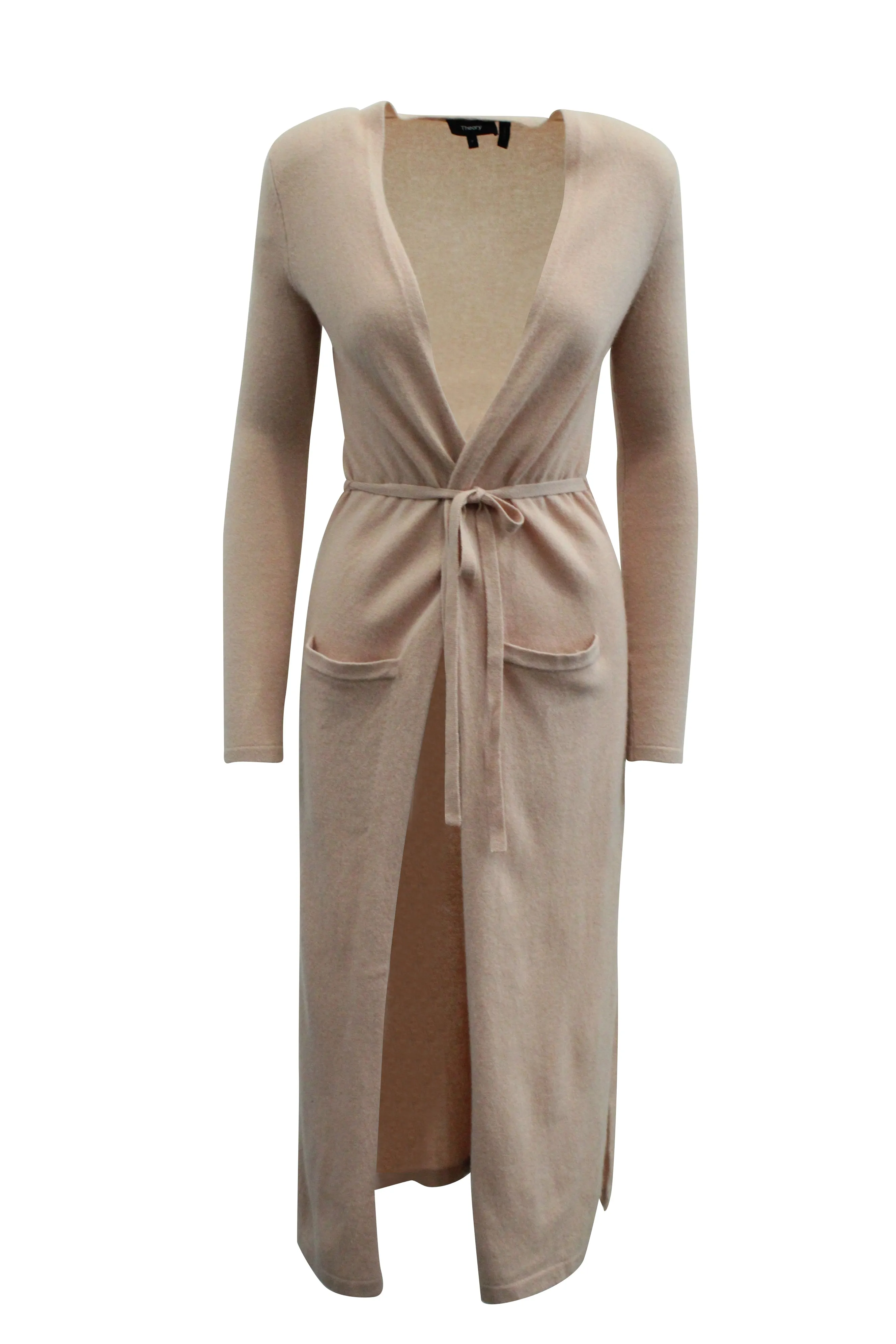 Long Cardigan en Cachemire Rose