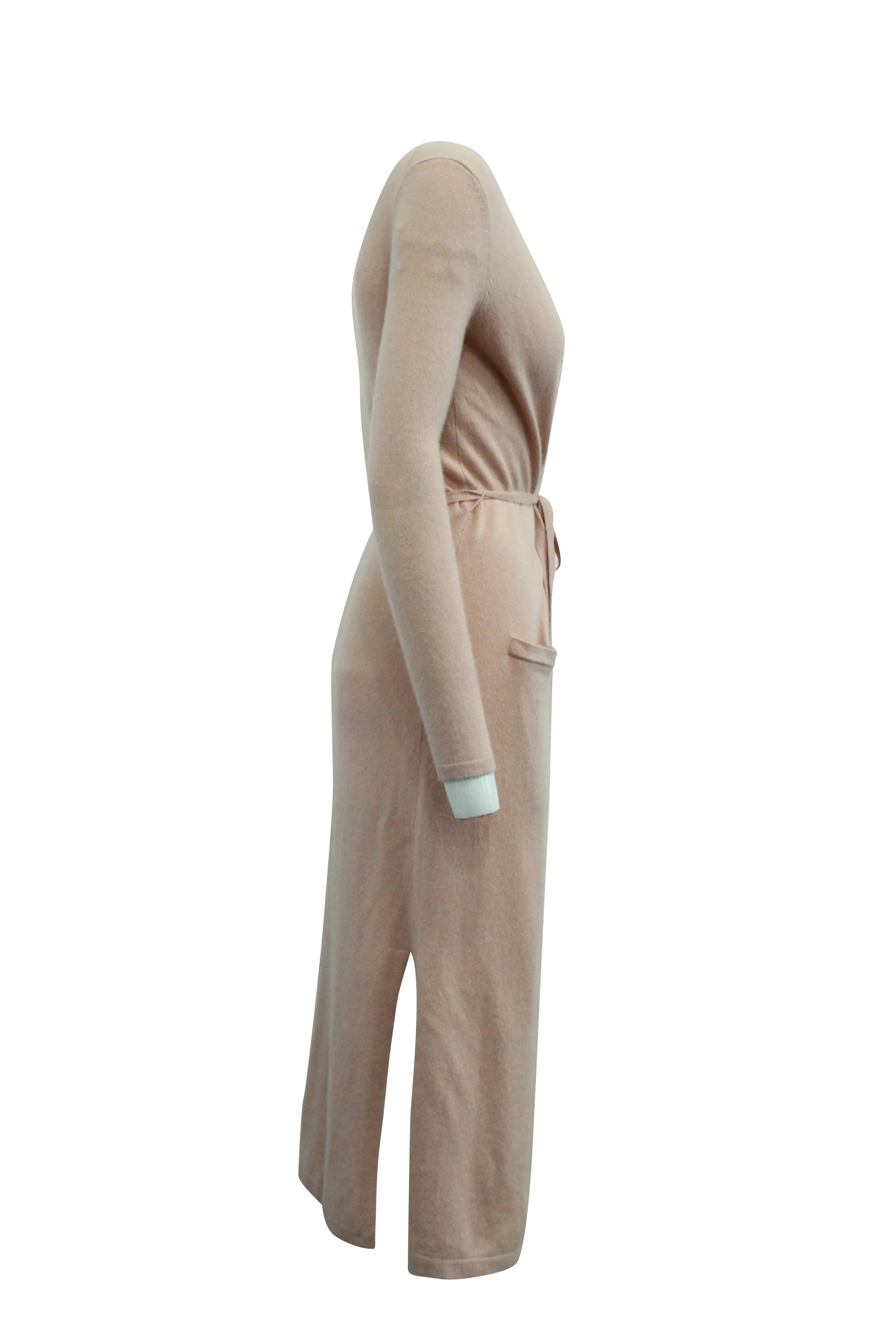 Long Cardigan en Cachemire Rose