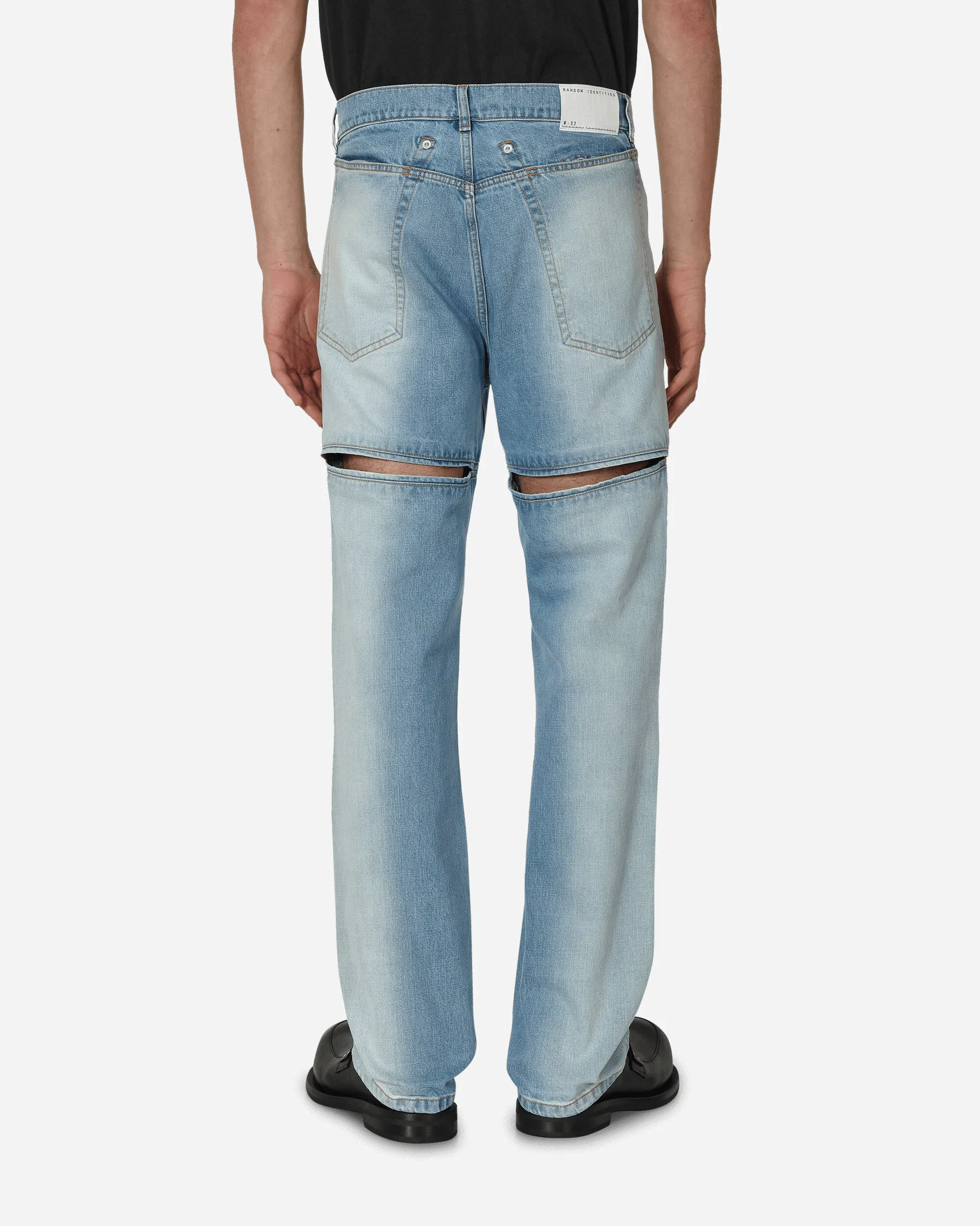 Titanium Comfortable Deer Back Cut Denim Pants Blue